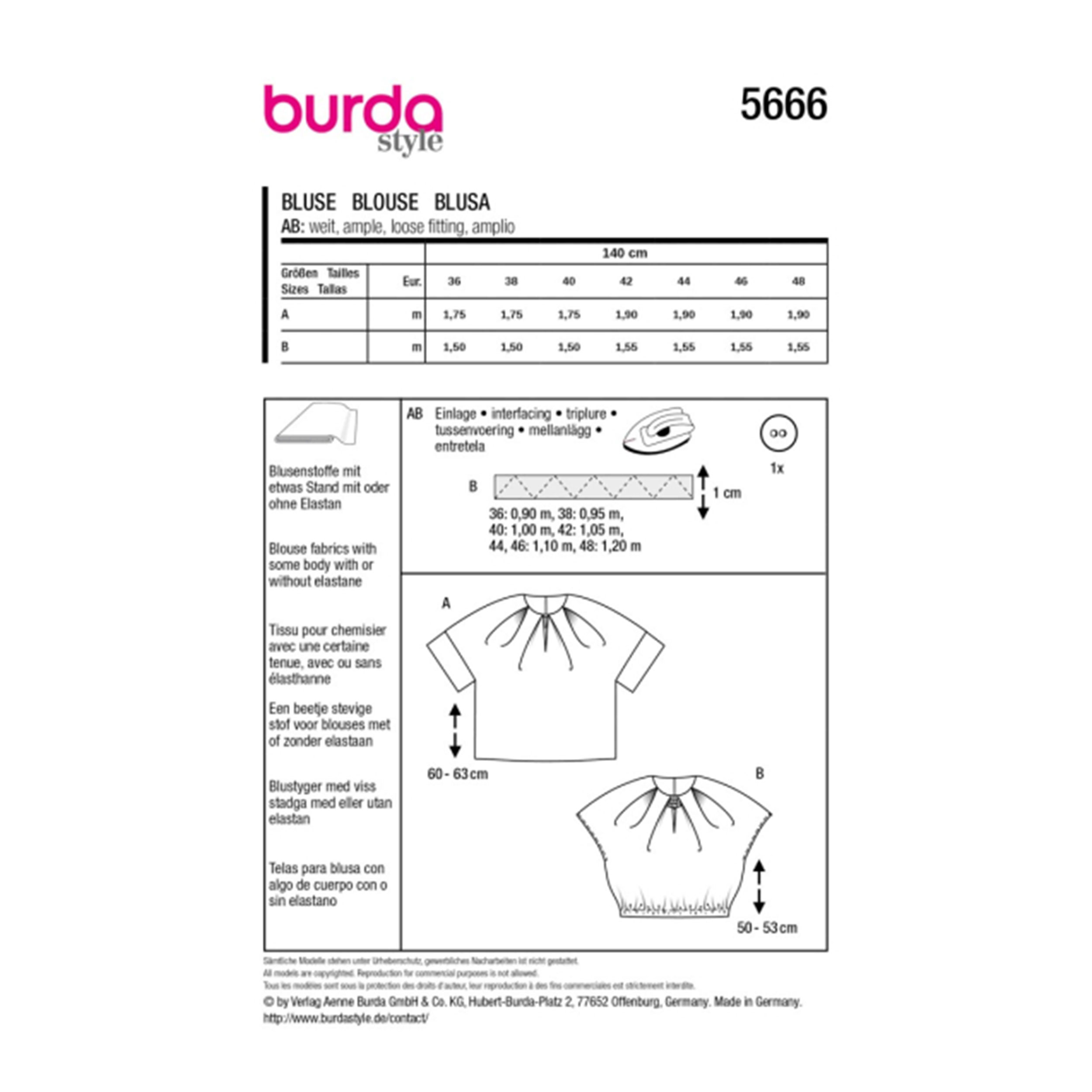 Cartamodello Burda Medium Blusa Image