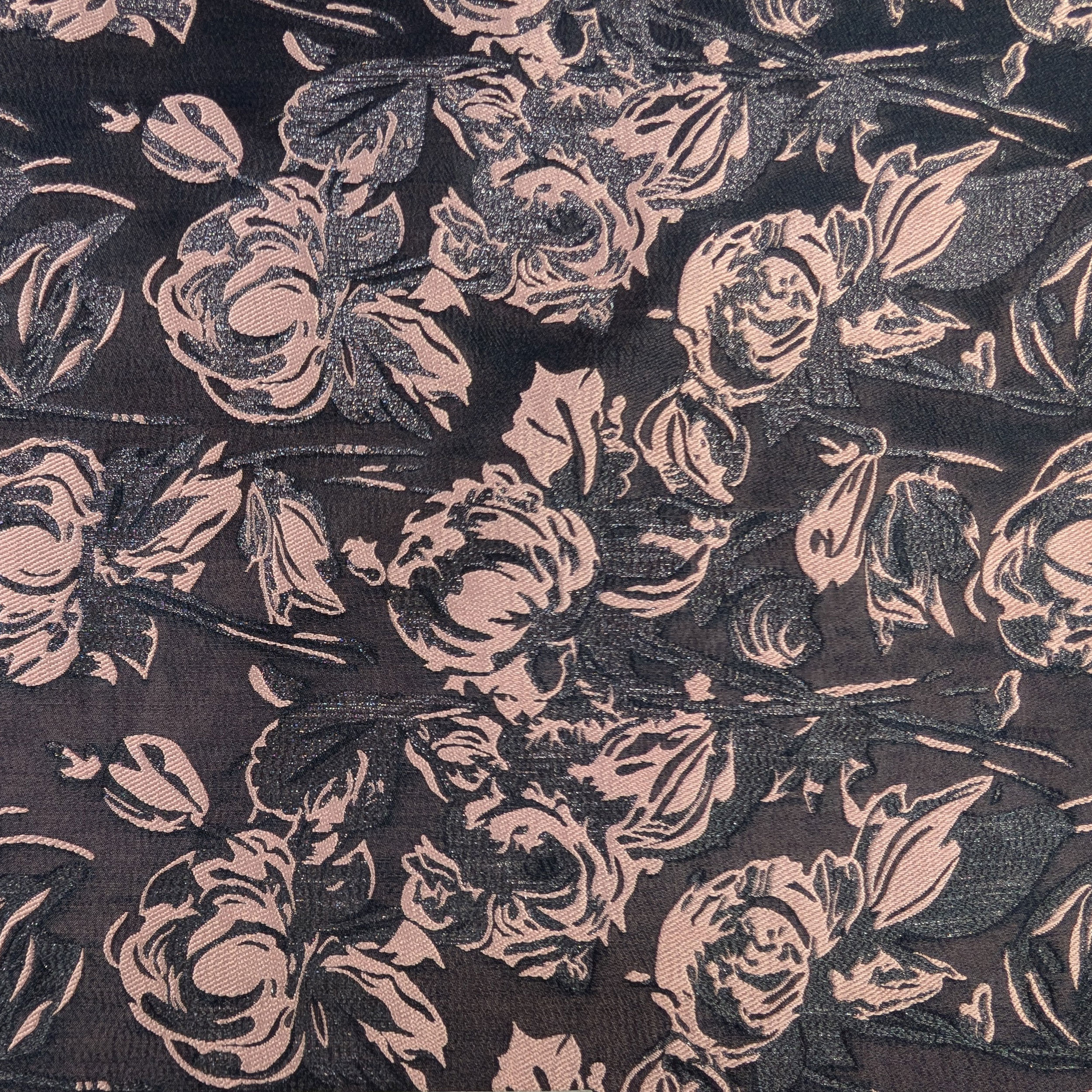 Broccato Alta Moda Floreale Rosa Sfondo Nero Image