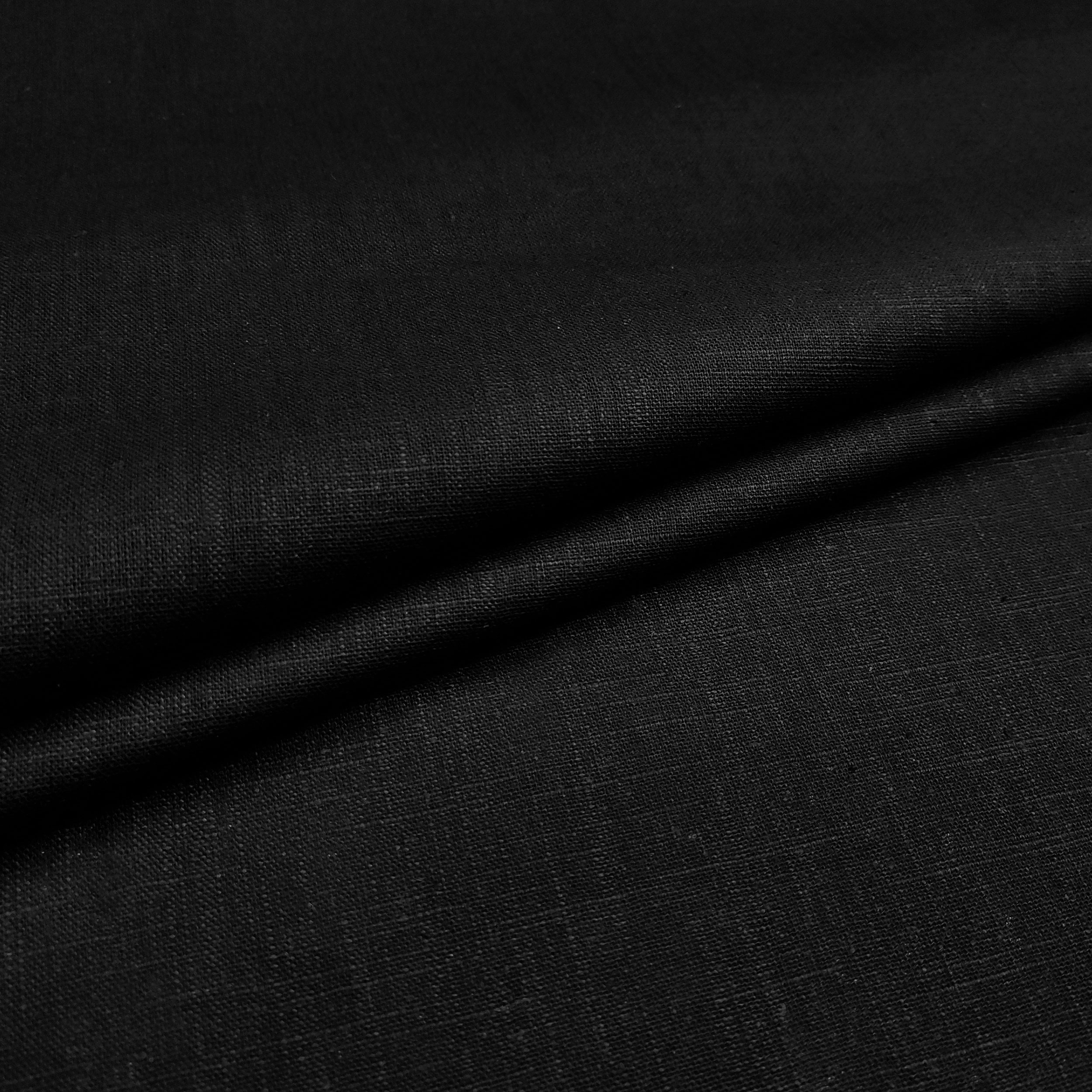 tessuto misto lino nero