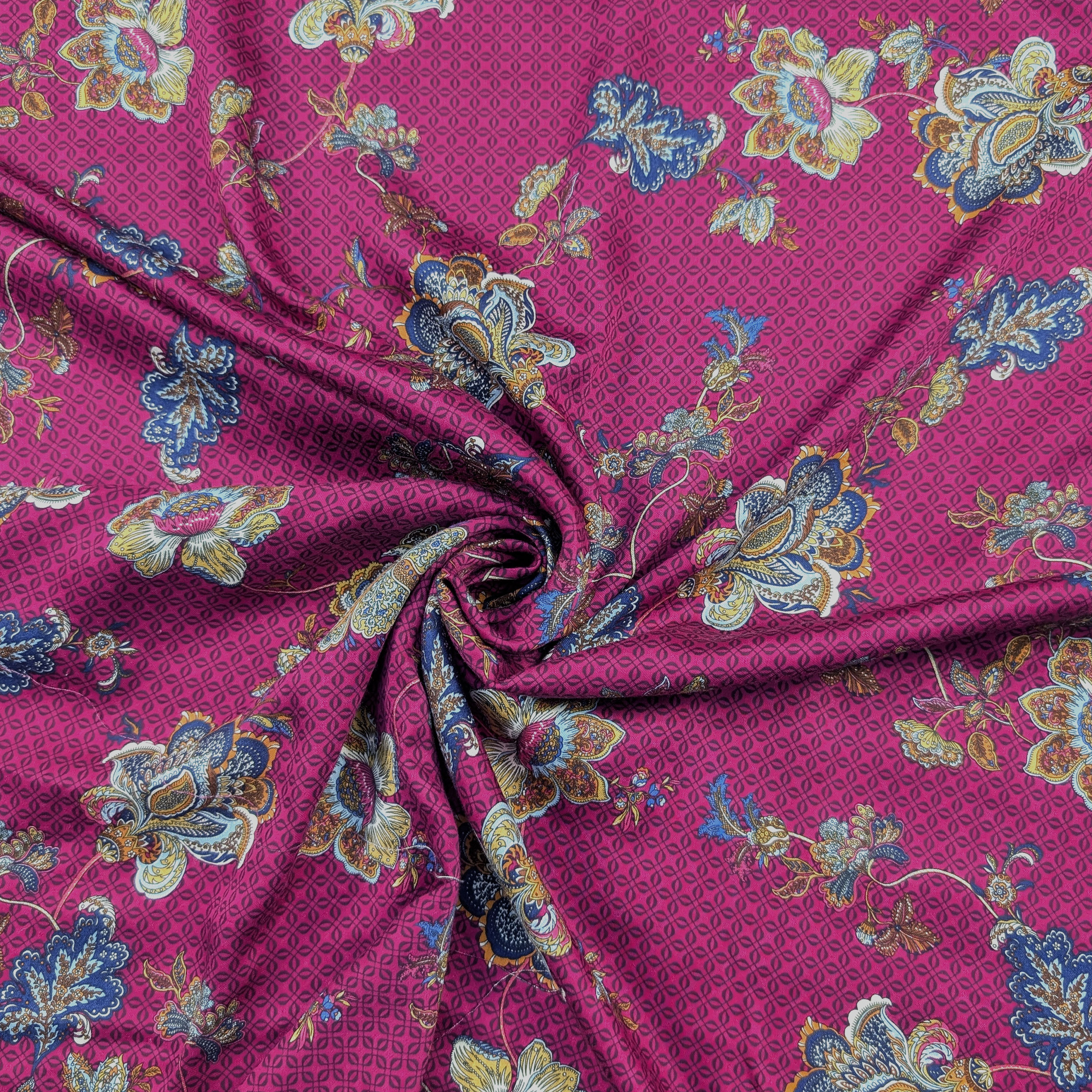Ritaglio Tessuto Viscosa Fuxia Fantasia Arabia 150x147 cm Image