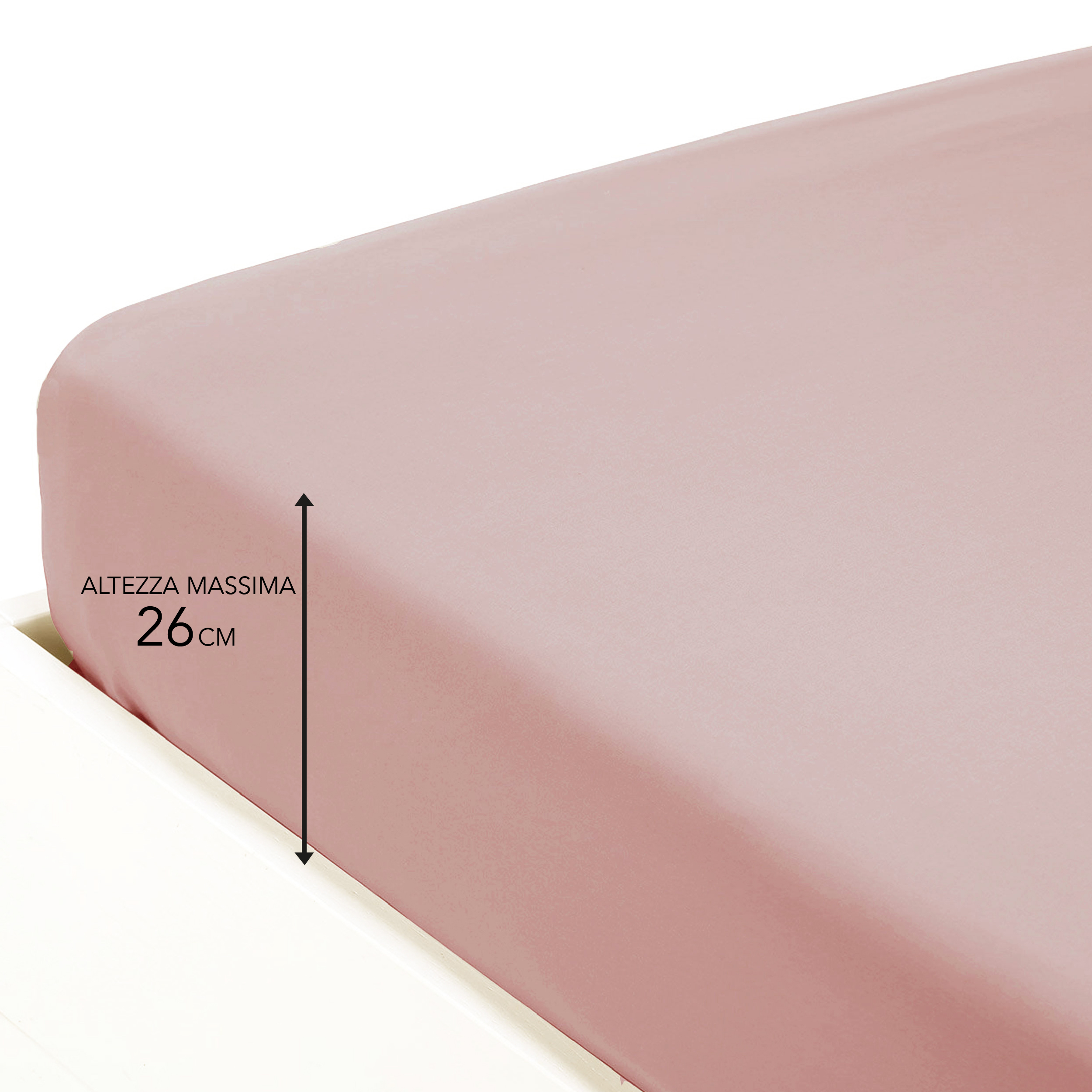 materasso alto massimo 26 cm rosa antico