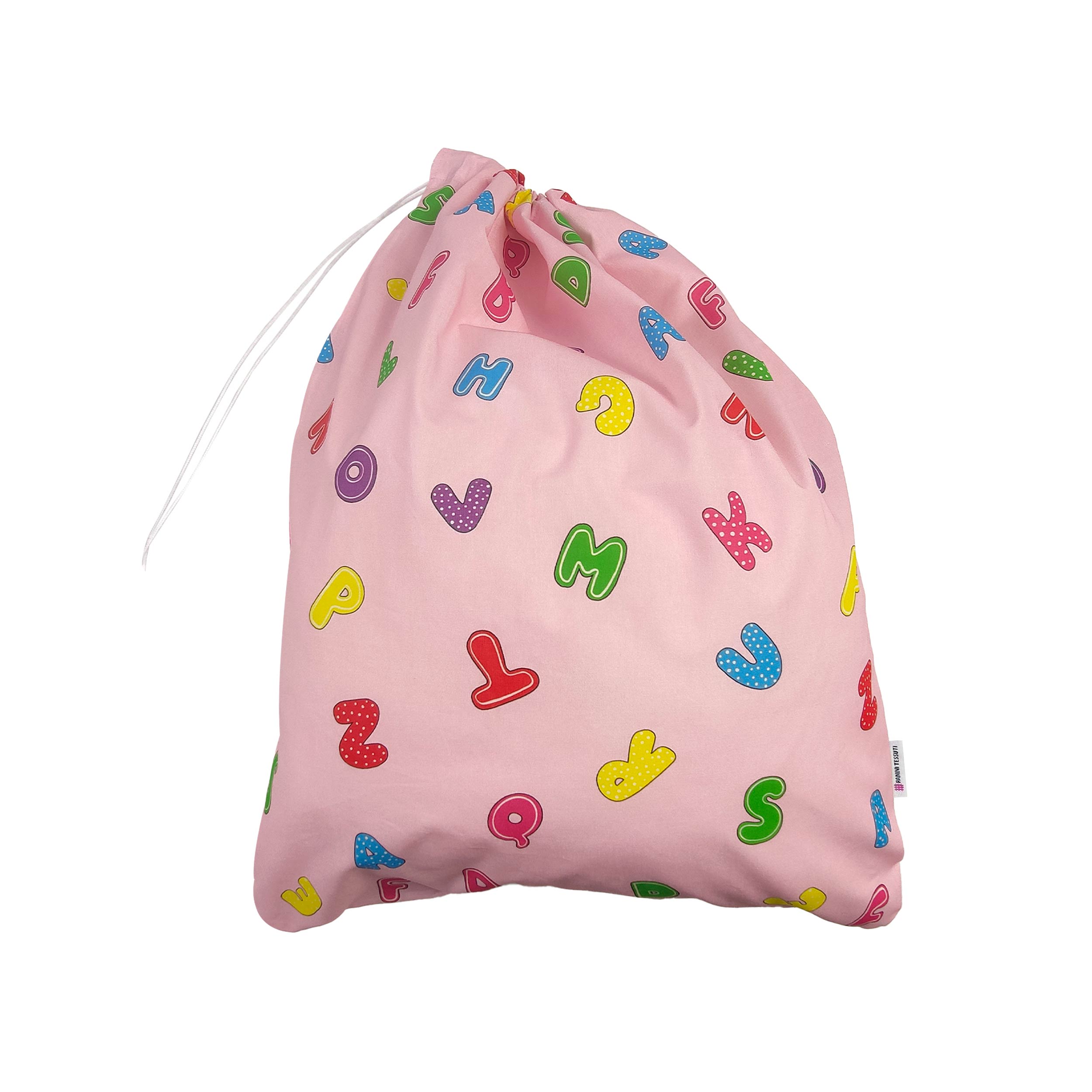 Sacchetto Asilo Alfabeto Sfondo Rosa