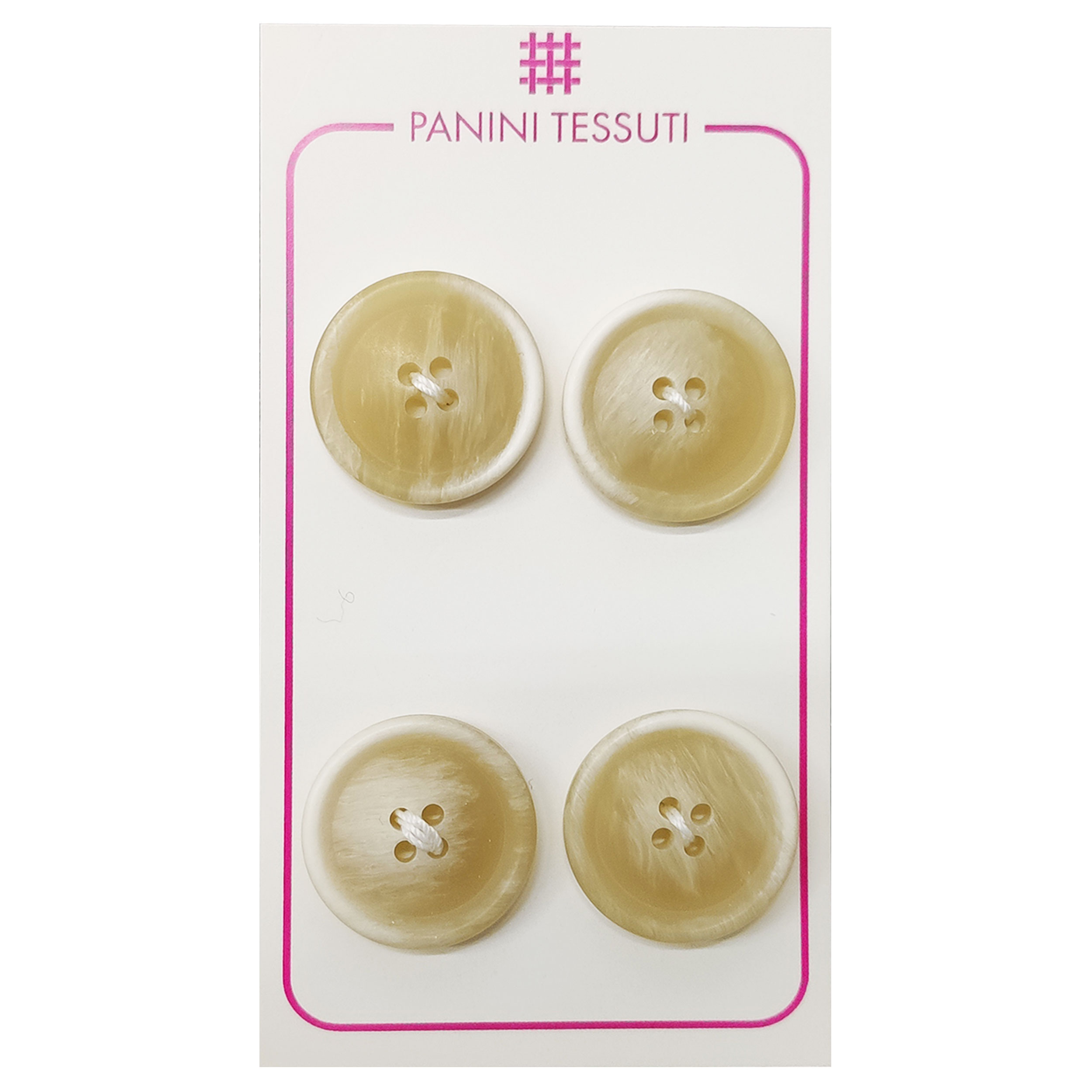 Bottoni Opachi Melange Color Panna 4 Pezzi - Lin 32