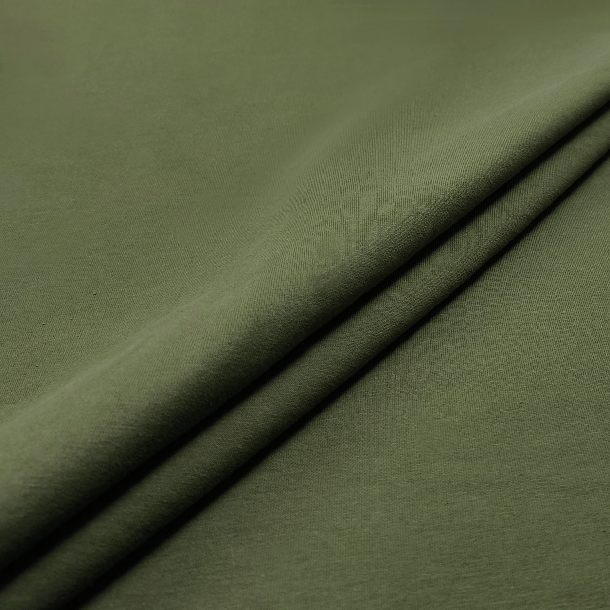 Ritaglio Felpa Invernale Tinta Unita Verde Scuro 50x175 cm