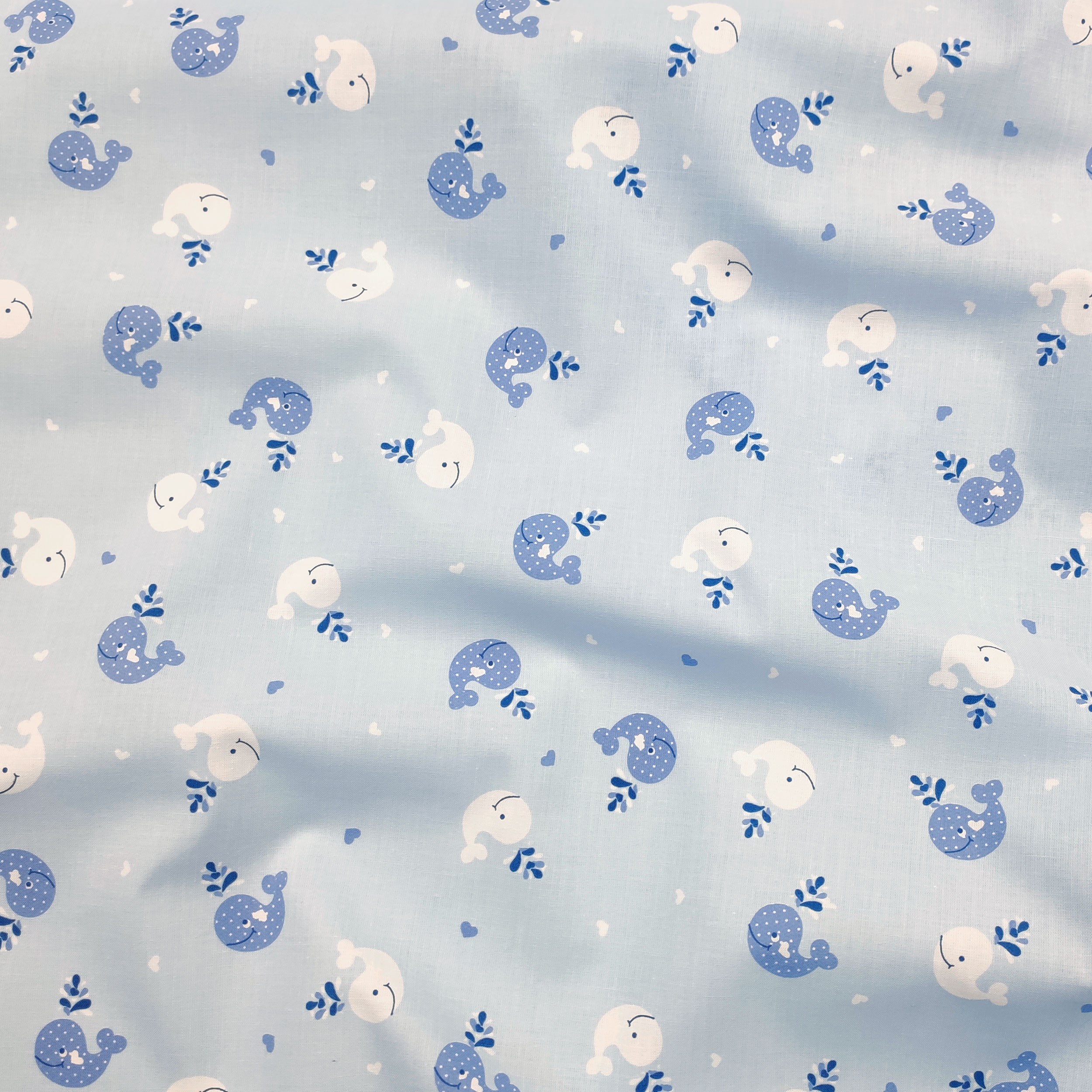 Cotone Balene Sfondo Celeste