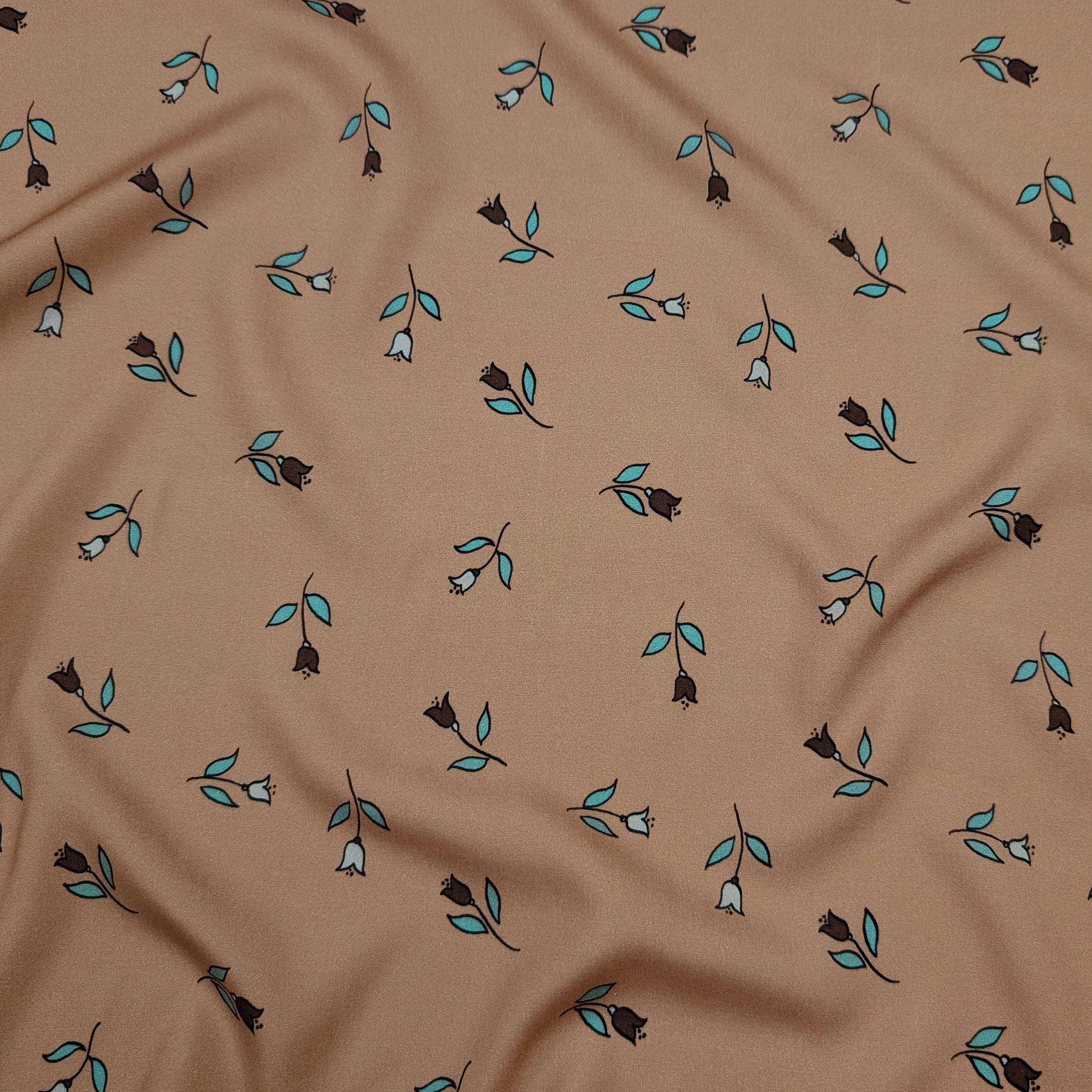 Viscosa Fiori Sfondo Beige Scuro Image