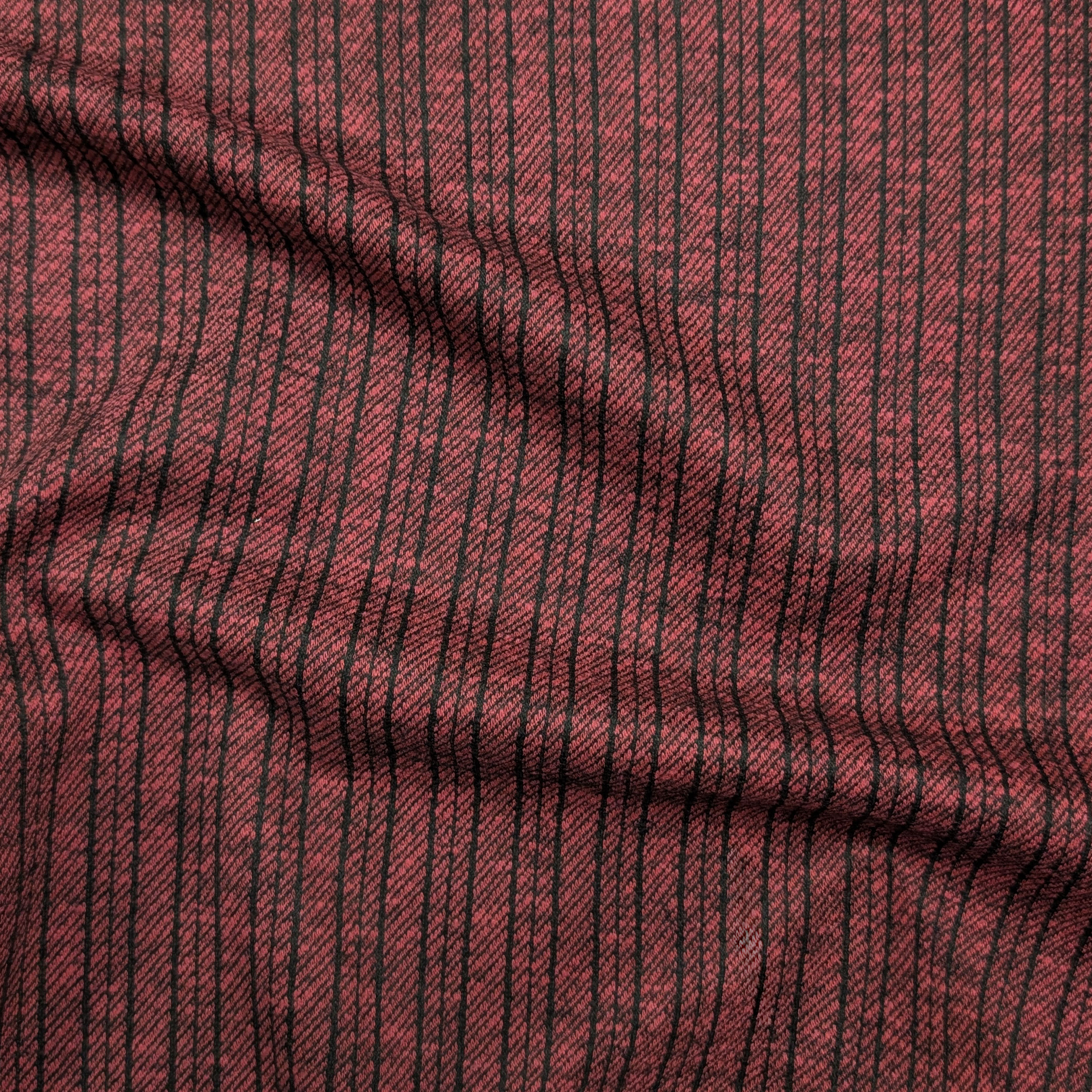 Punto Milano Cotone Righe Sfondo Bordeaux Image