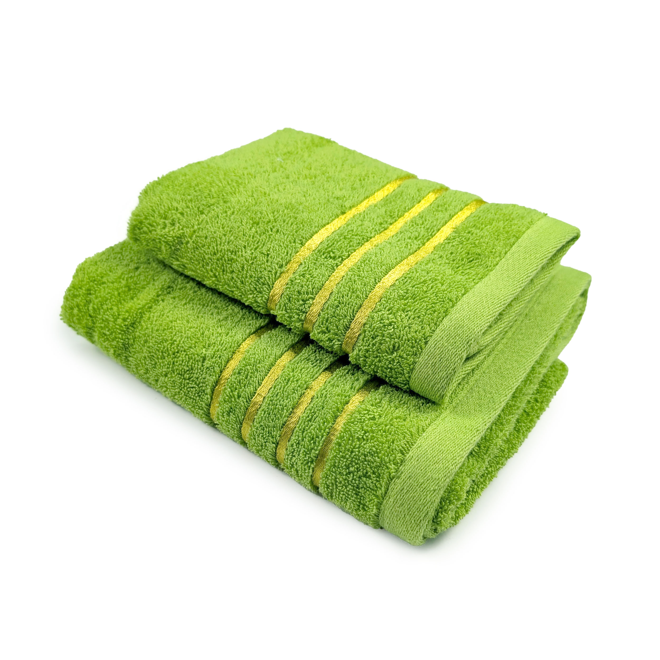Set Asciugamani Bagno Viso e Ospite Verde Acido Image