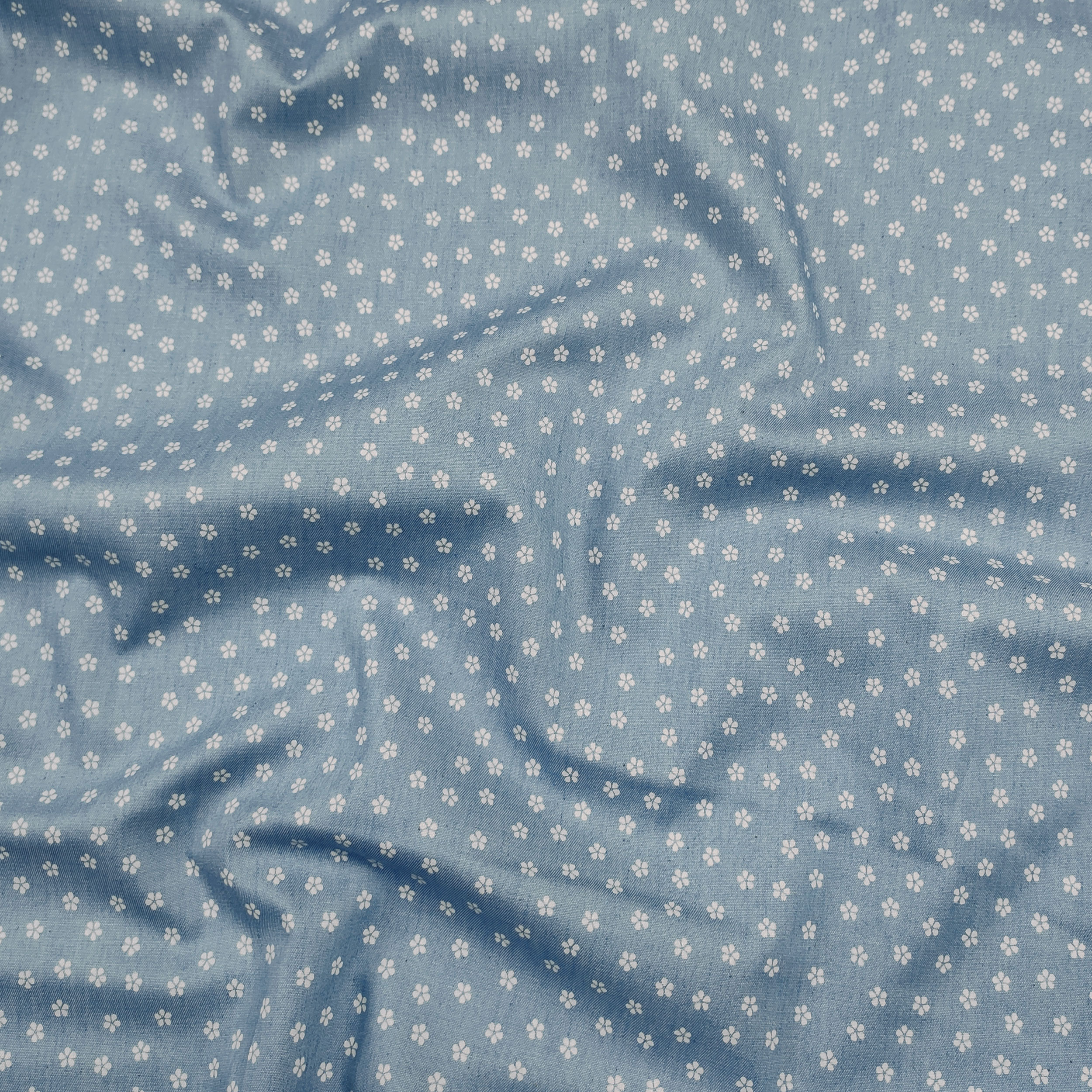 Denim di Cotone Fiorellini