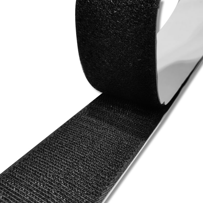 Velcro Adesivo 5 cm Nero Parte Asola Morbida