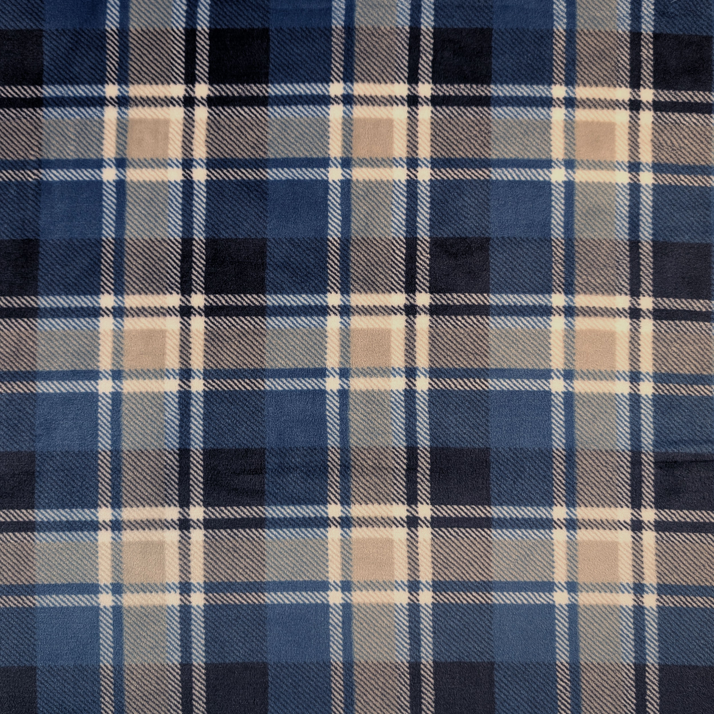 Pile Mano Cachemire Tartan Blu e Beige Image
