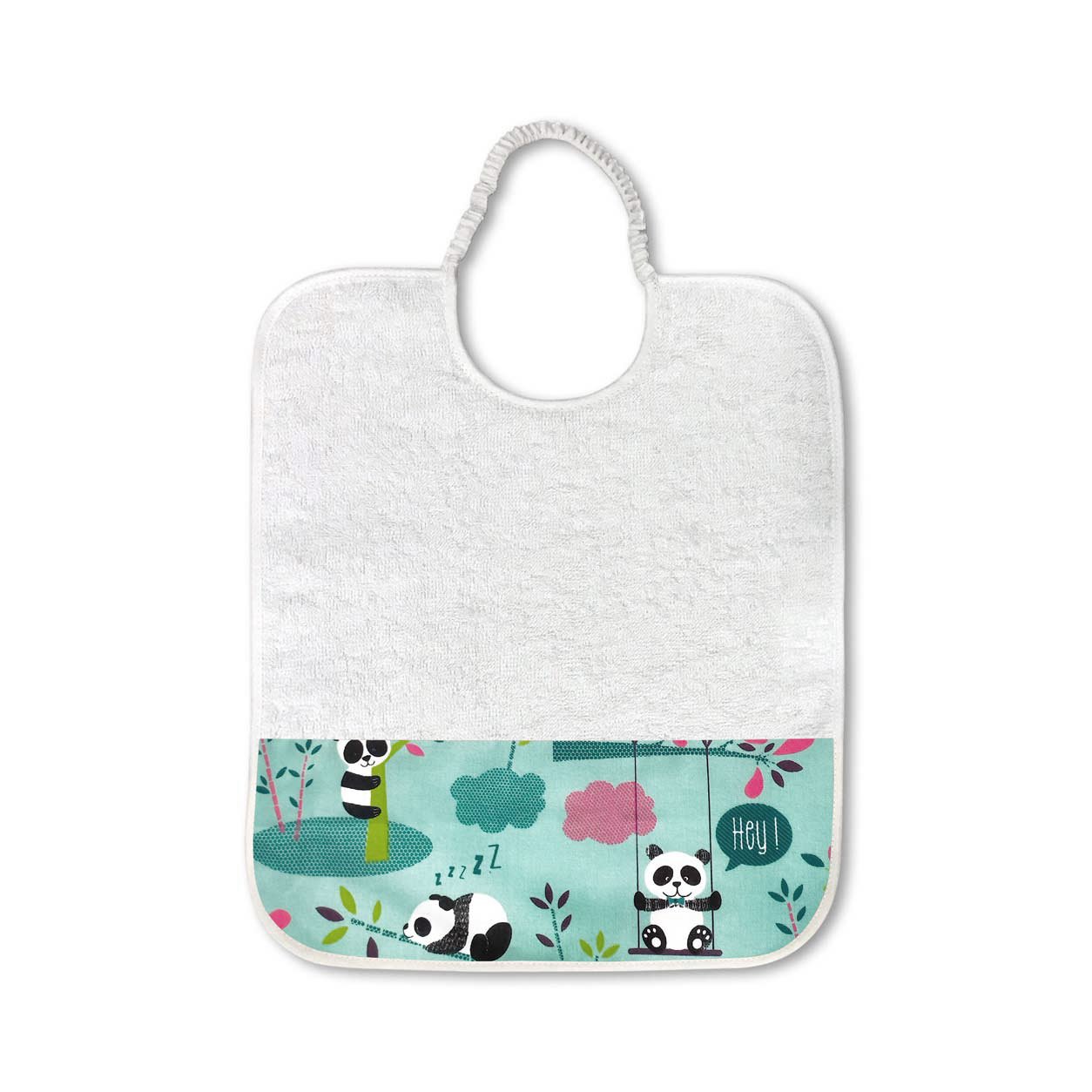 Bavaglino Piccoli Panda Sfondo Verde Acqua Bavaglino panda piccolo sfondo verde acqua