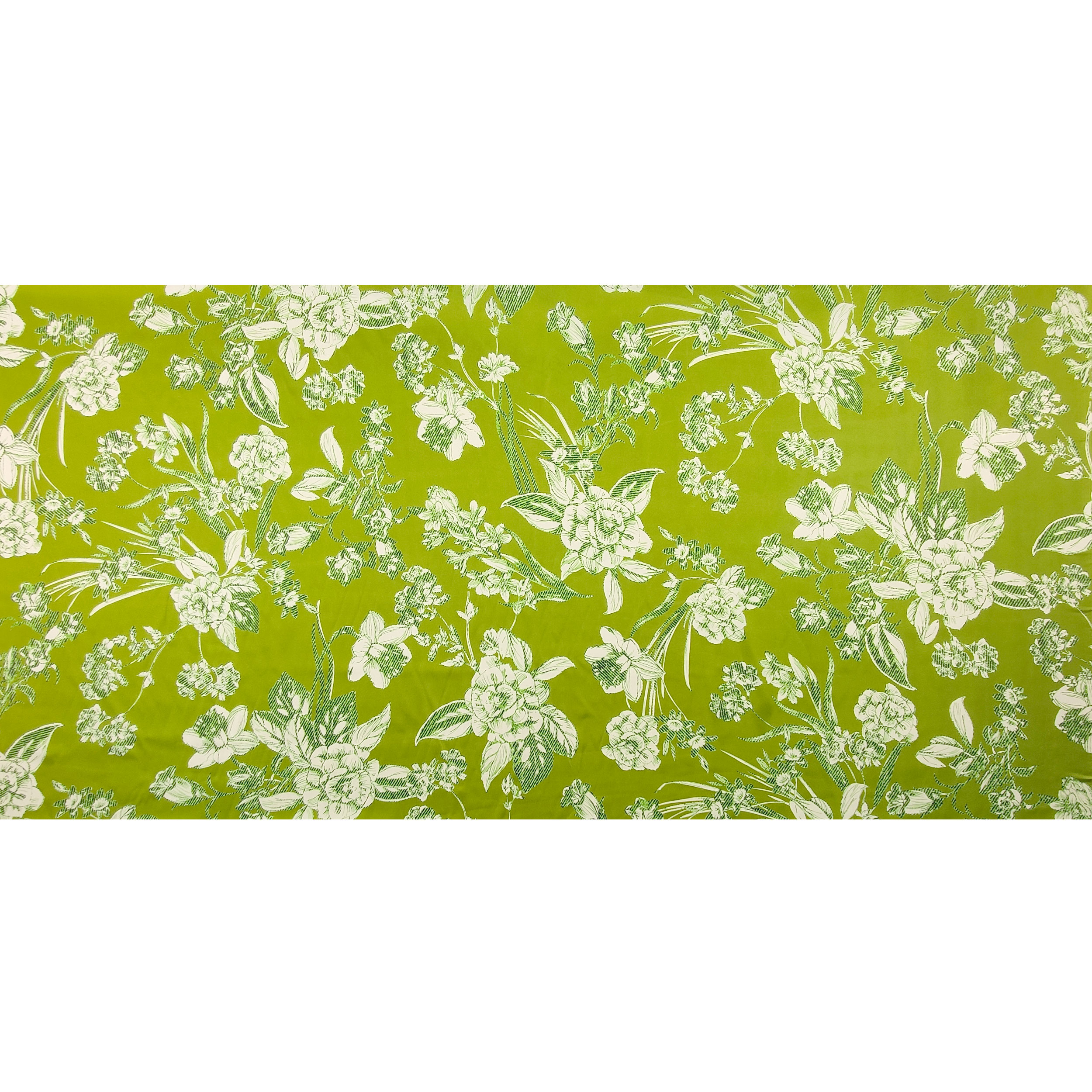 tessuto fantasia verde fiori moda