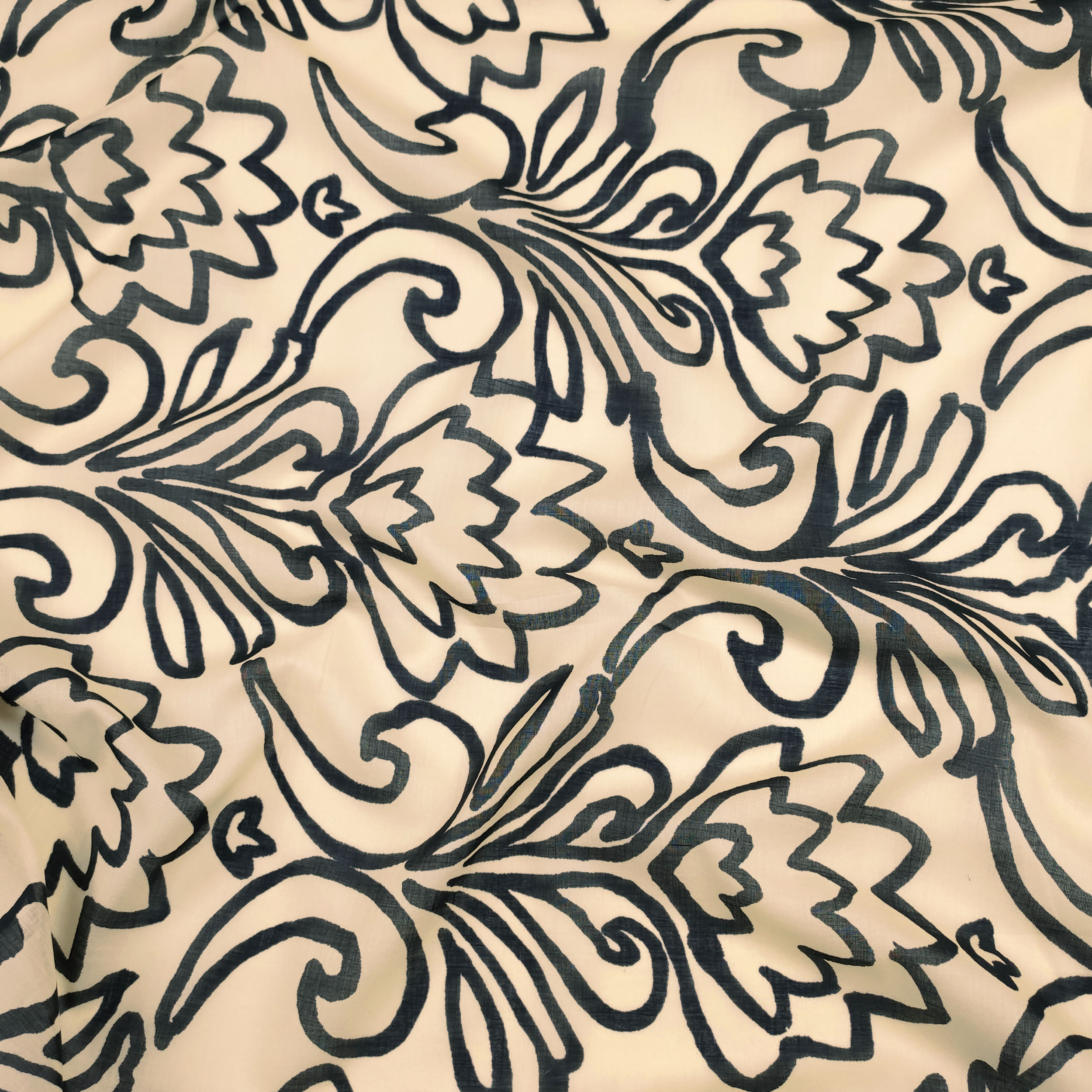 Mussola Setata Alta Moda Beige e Nero