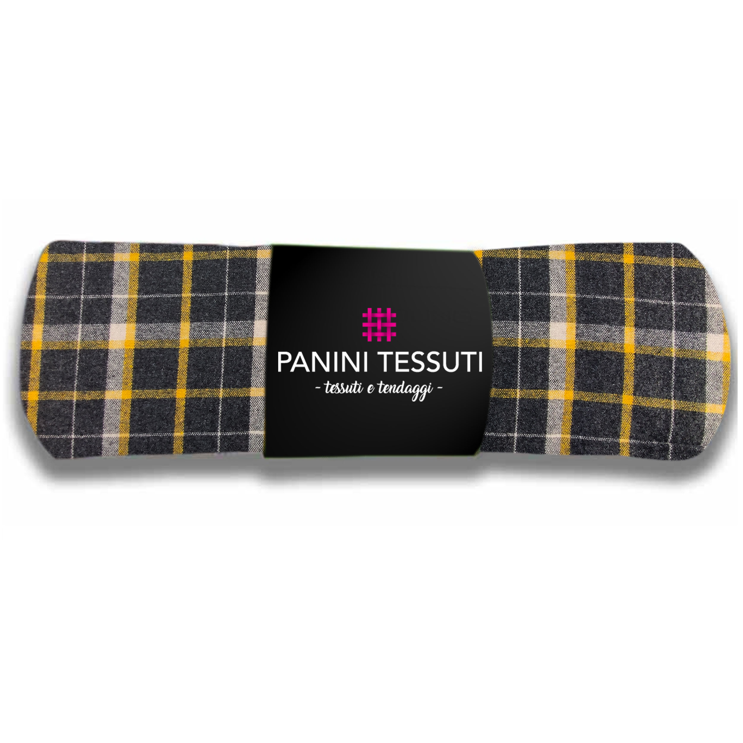 Scampolo Tartan Giallo Bianco Misto Lana