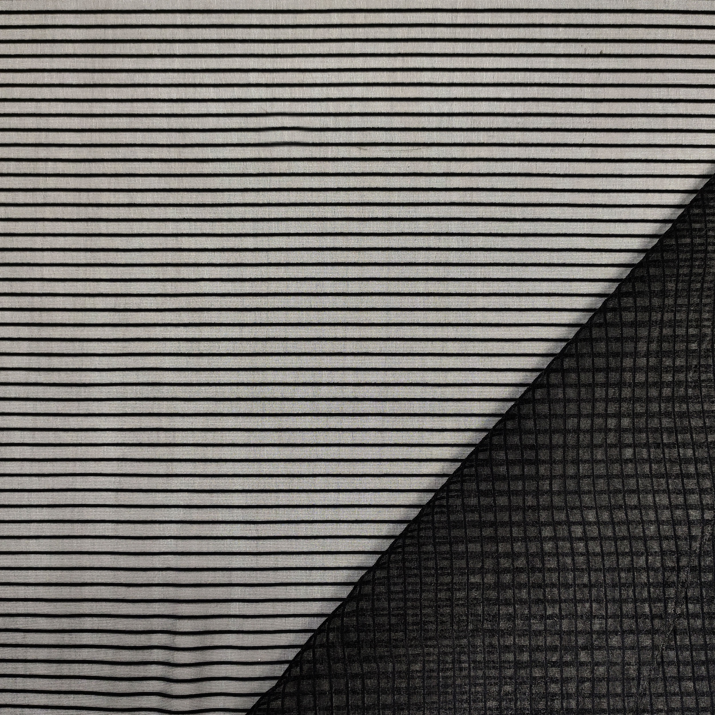 Organza Elasticizzata Righina Rilievo Nera Image