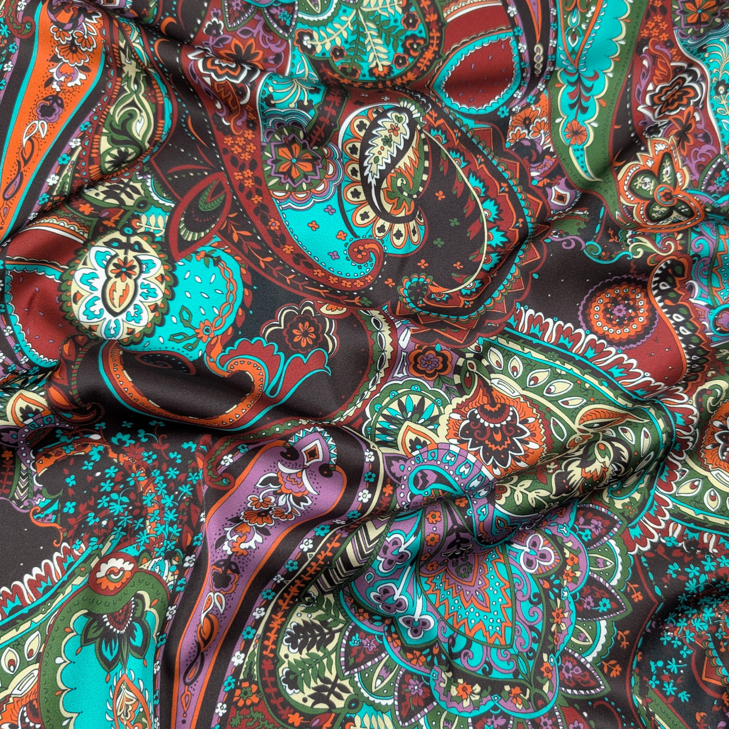 Raso Setato Alta Moda Fantasia Cachemire Multicolor Image