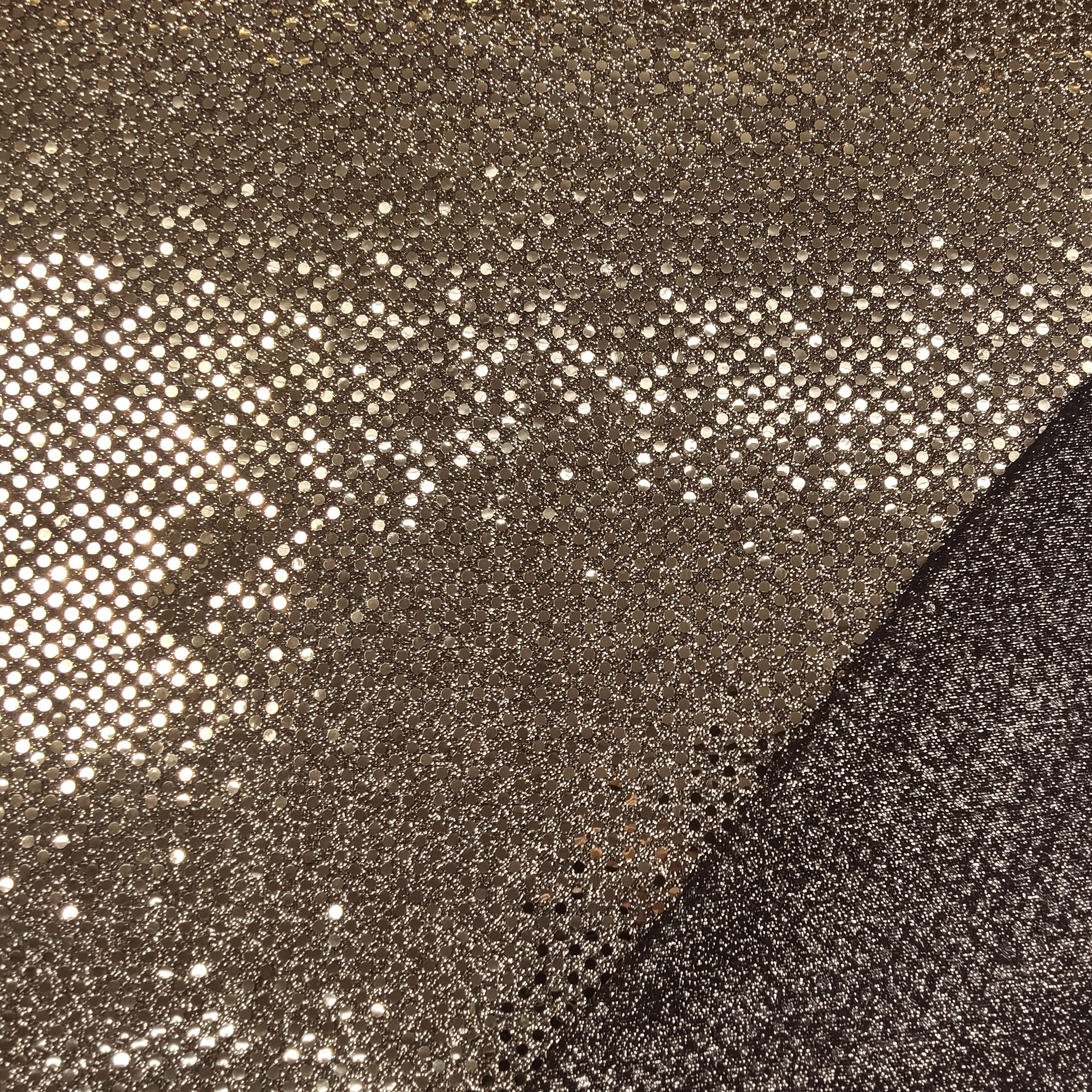 Tessuto Paillettes Oro Sfondo Nero