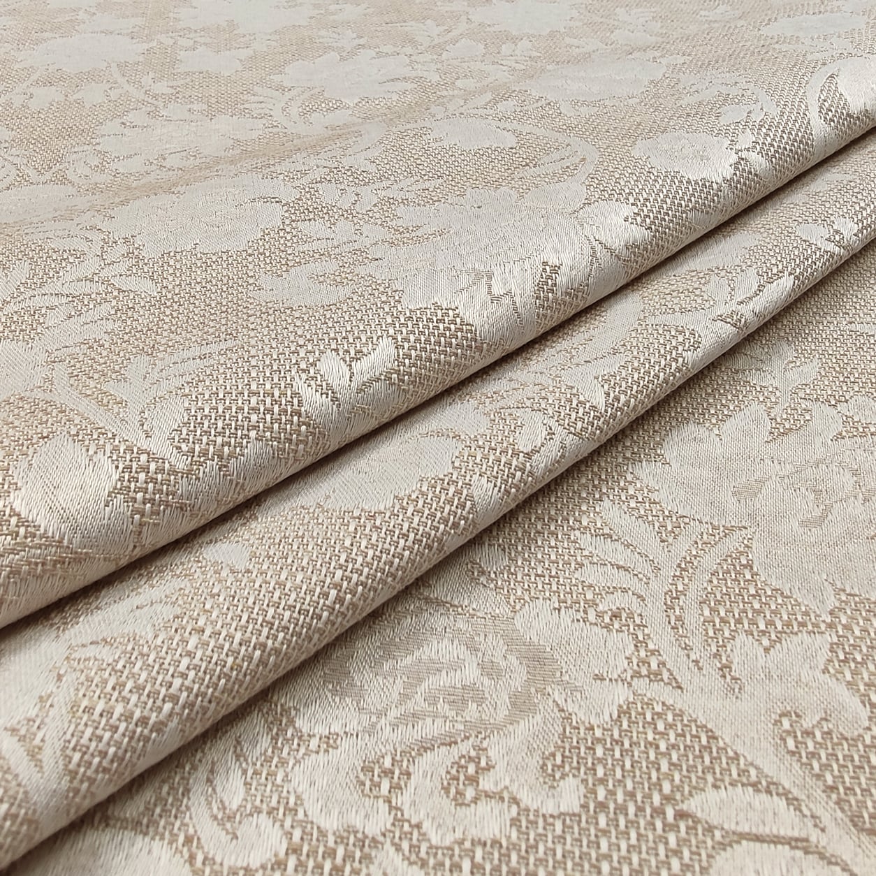 Tessuto Arredo Teflon Damascato Beige Panini Tessuti Tendaggi