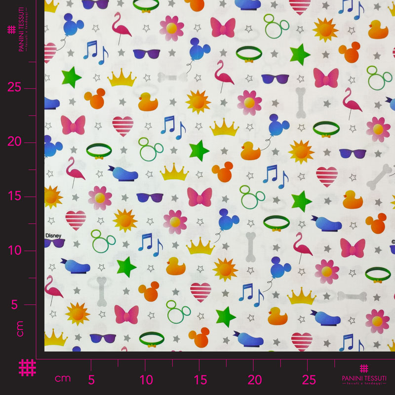 Stoffa Cotone Fantasia Accessori Topolino (1)