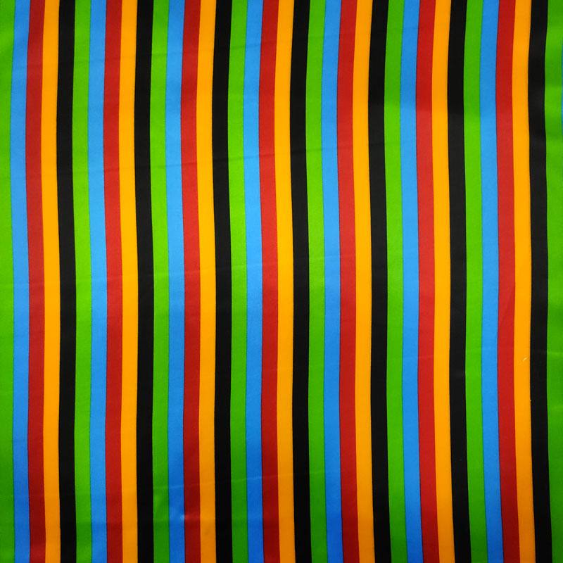 Tessuto Raso Carnevale Righe Multicolor Image