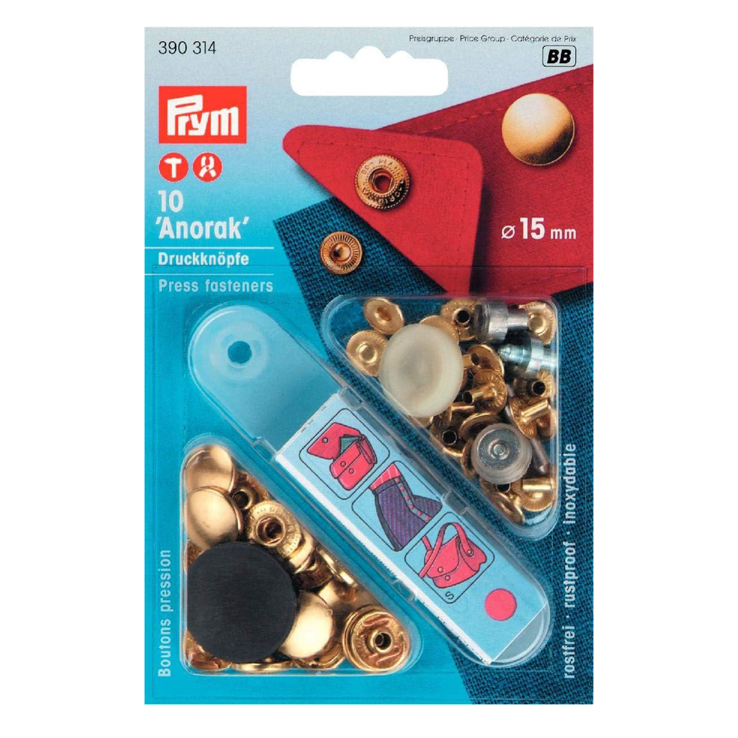 Bottoni a Pressione Anorak 15 mm Oro
