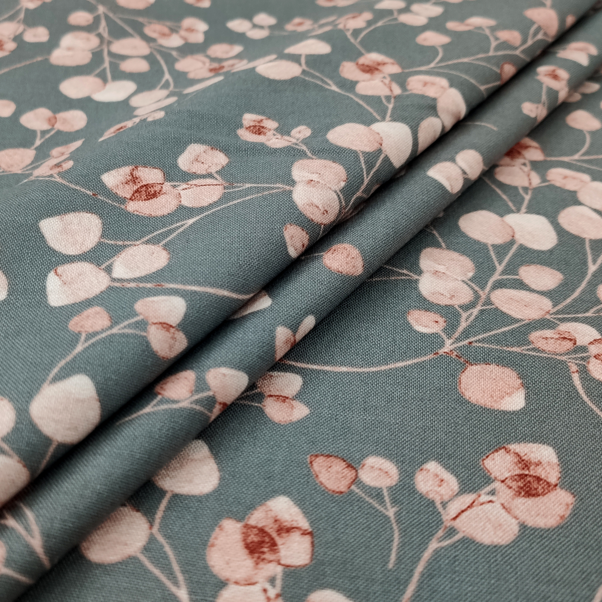Cotone foglioline grigio