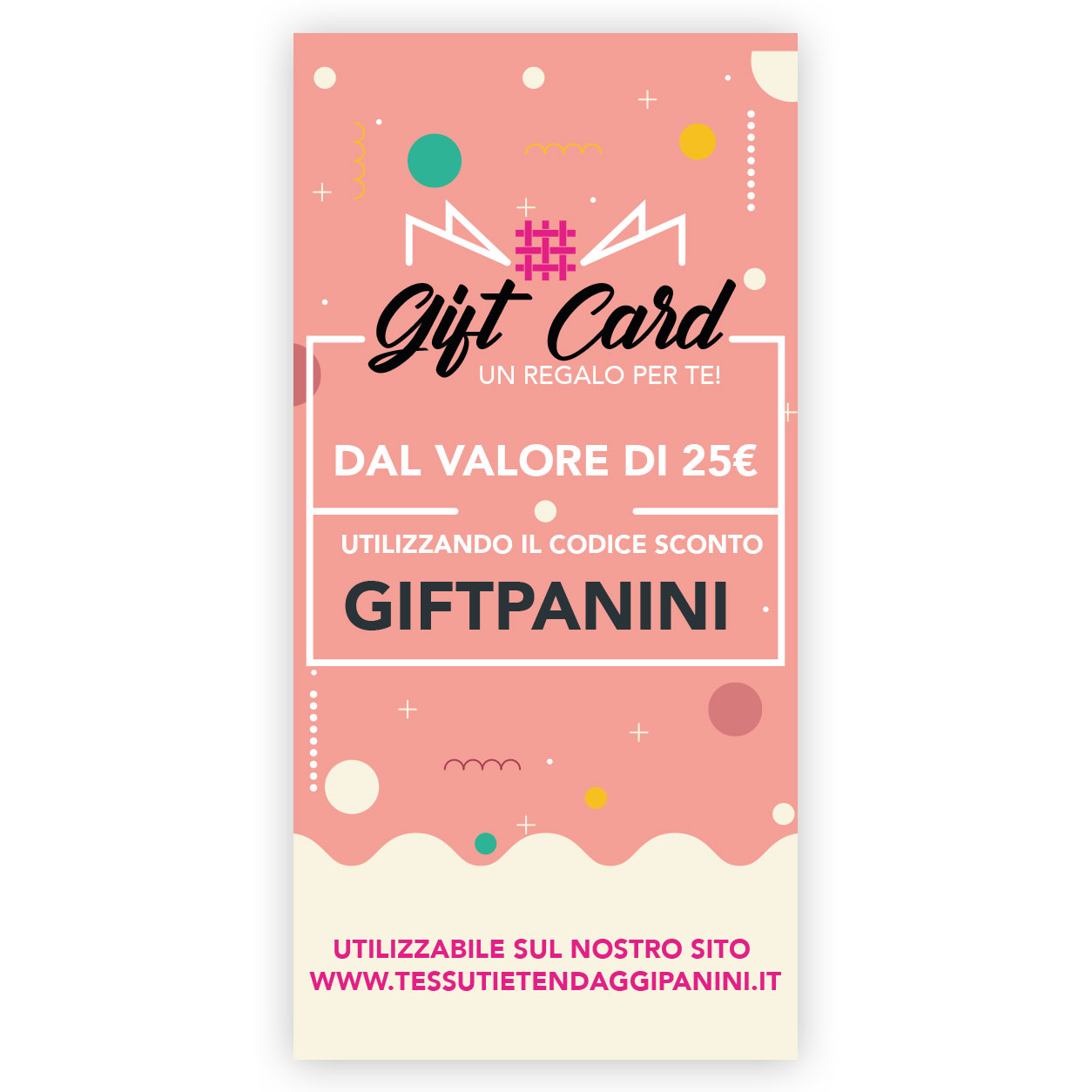 gift card 25 euro panini tessuti