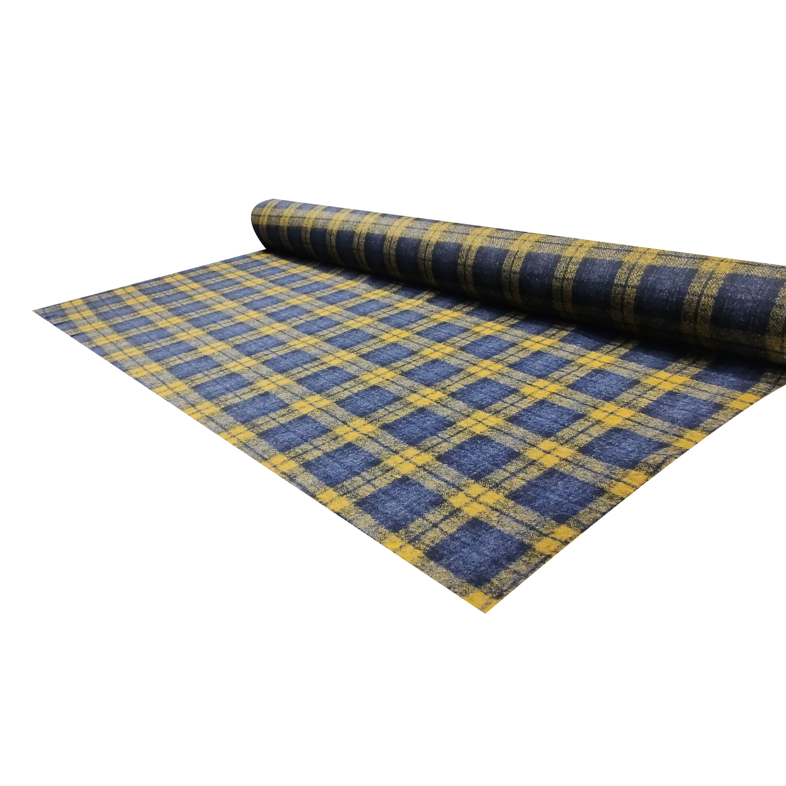 Tartan Misto Lana Quadri Giallo Blu