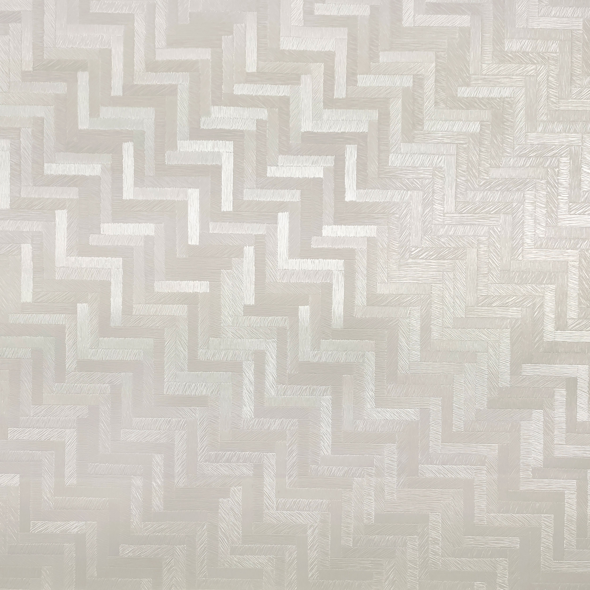Tessuto per Tovaglia Plastificata Geometria di Linee Bianco