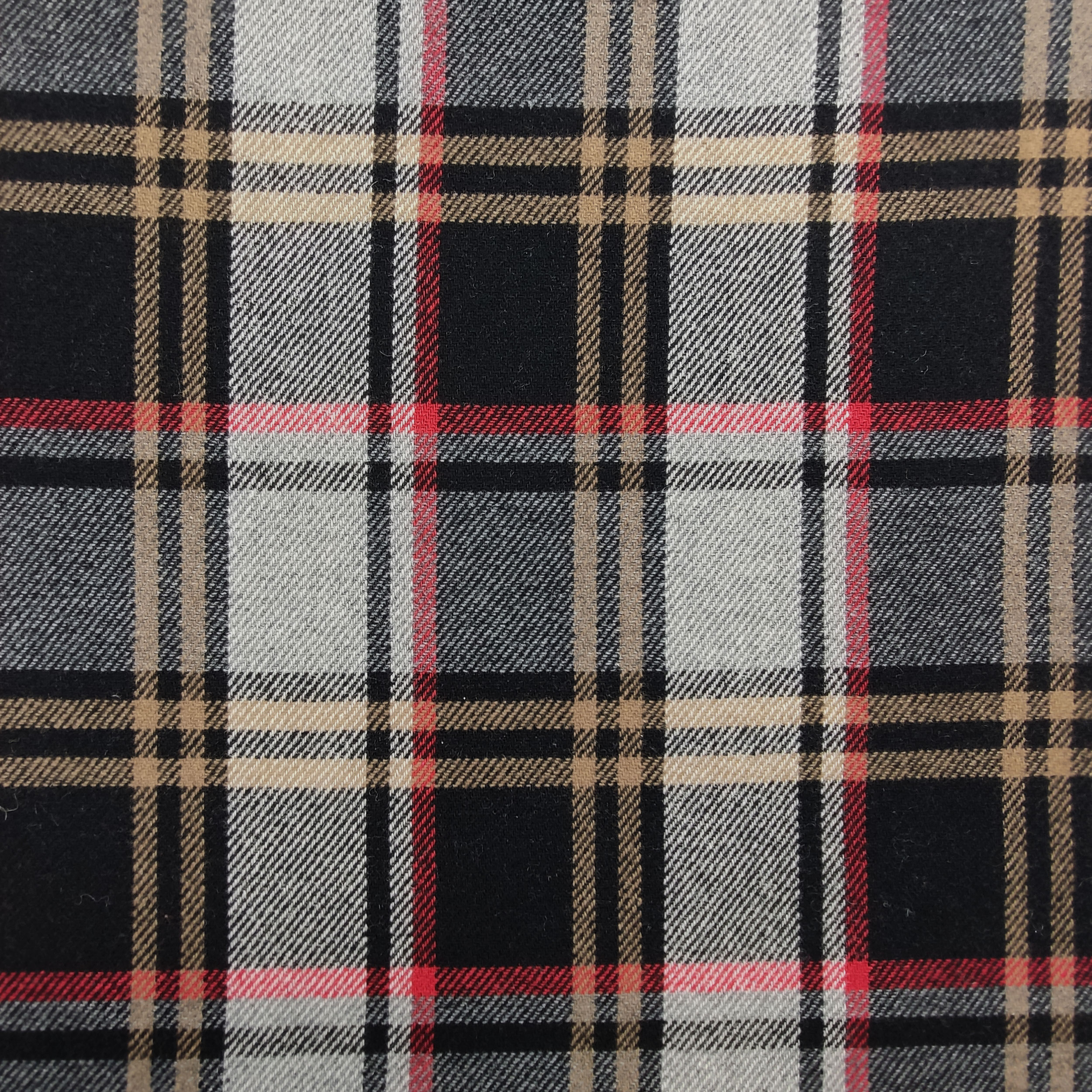 Cappotto Misto Lana Double Tartan e Grigio Tinta Unita