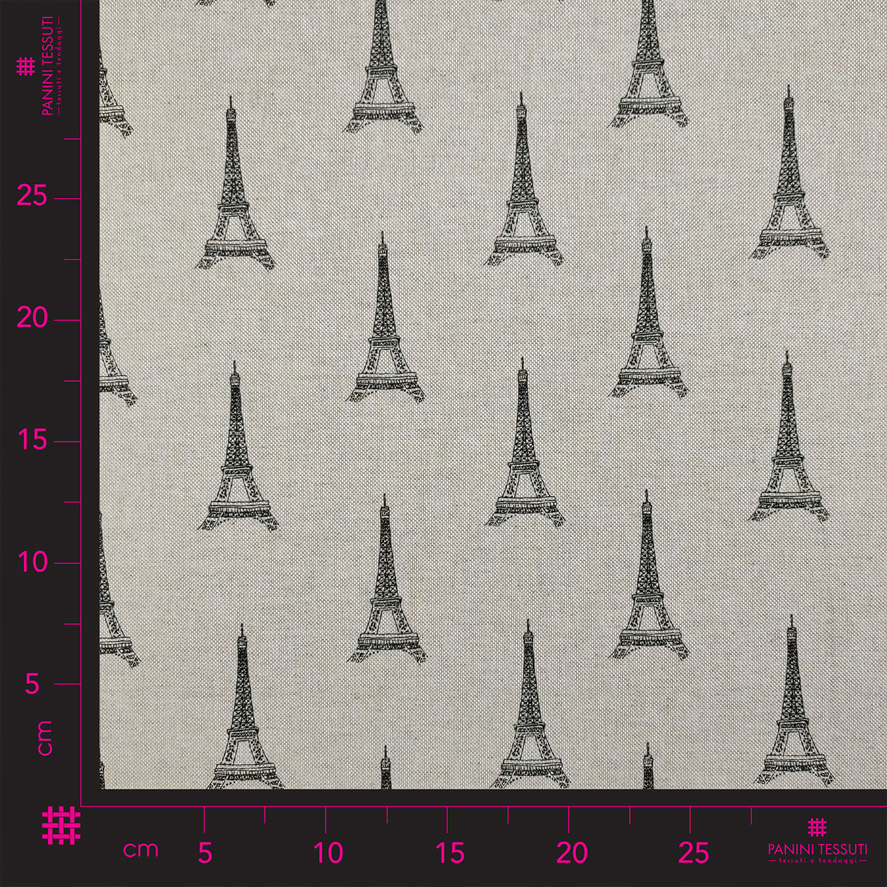 Ritaglio Tessuto Misto Cotone Torre Eiffel 50x140 cm