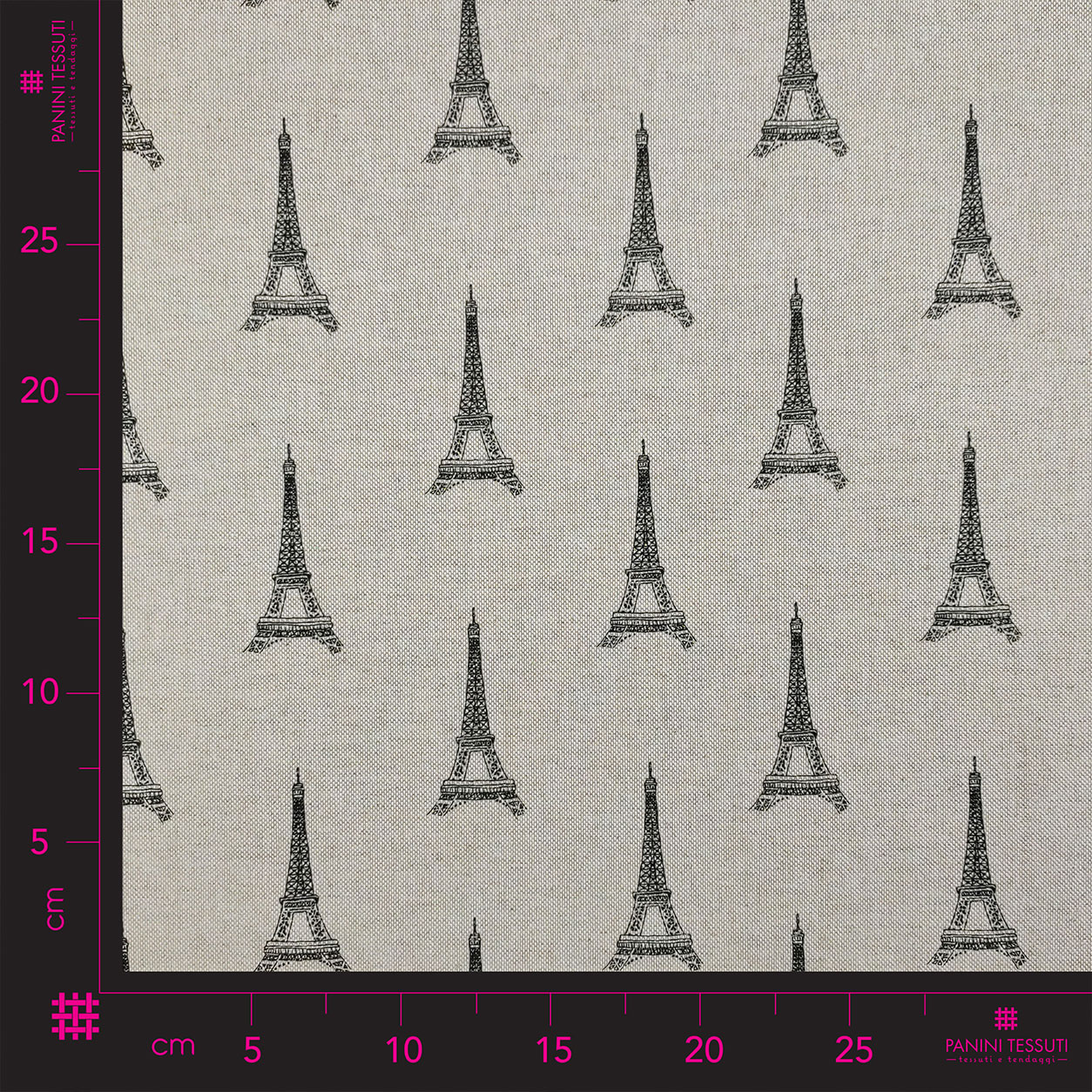 Ritaglio Tessuto Misto Cotone Torre Eiffel 50x140 cm Image