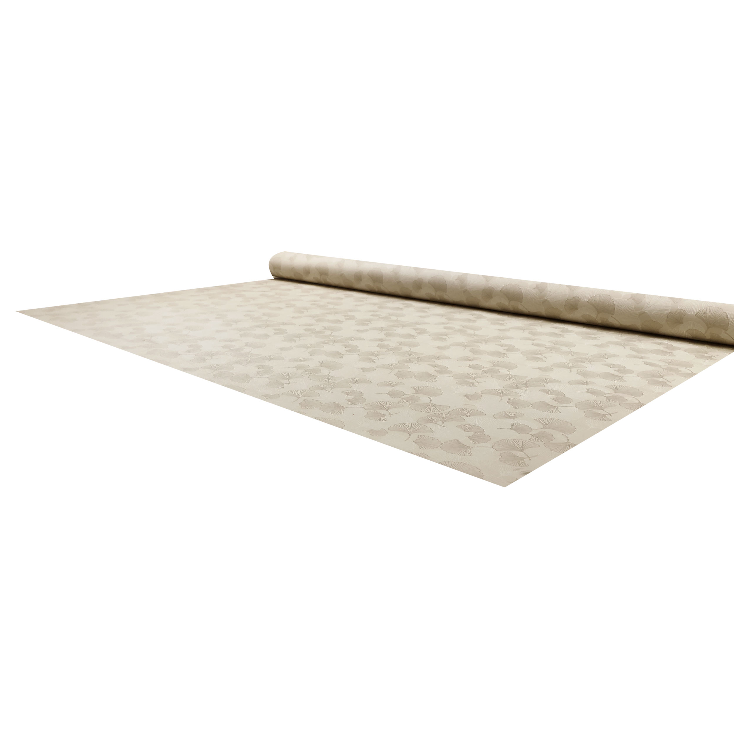 Tessuto per Tovaglia Resinata Foglie di Ginkgo Beige