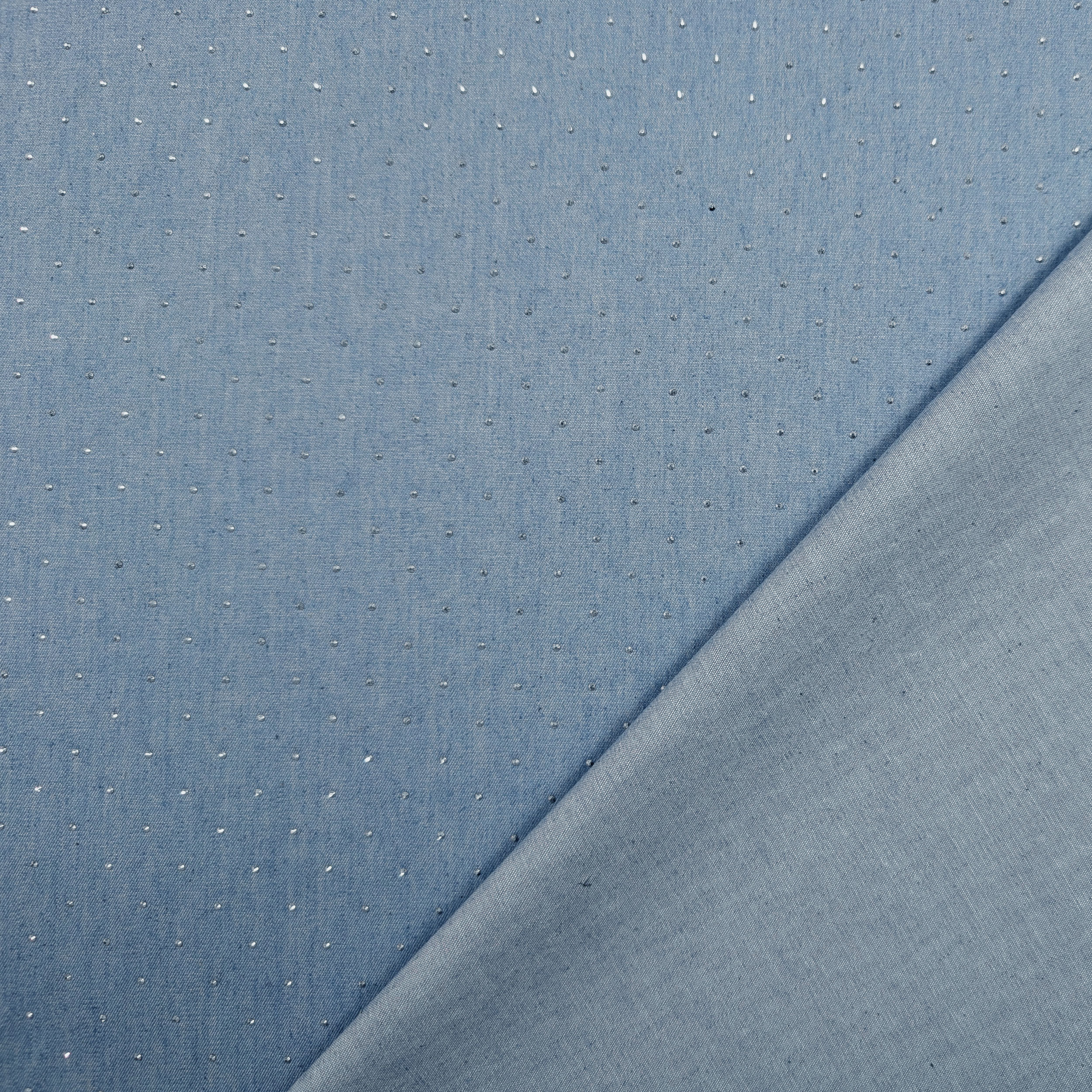 Jeans di Cotone Lavaggio Chiaro con Strass Image