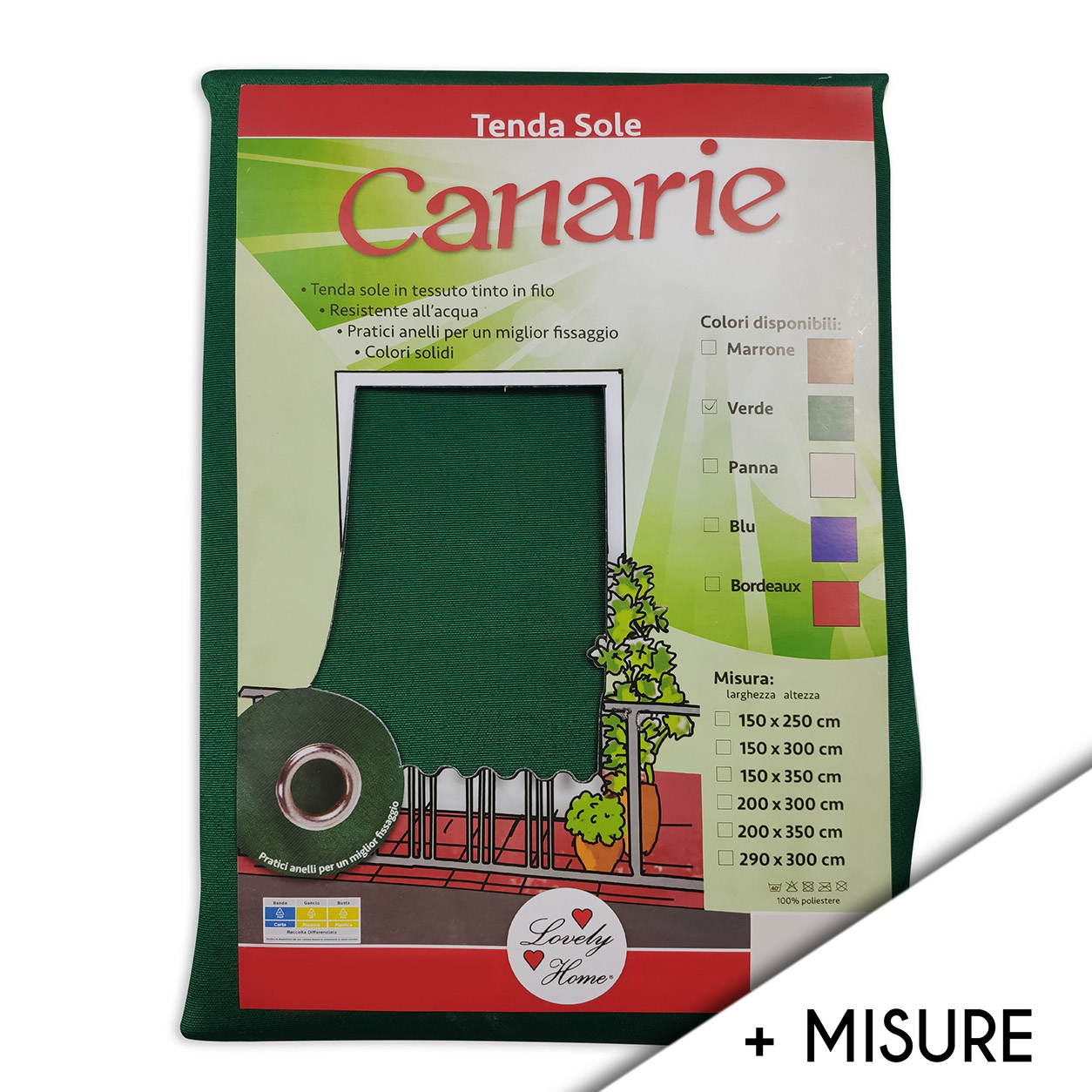 Tenda da Sole Confezionata Verdone 145x300 cm Panini