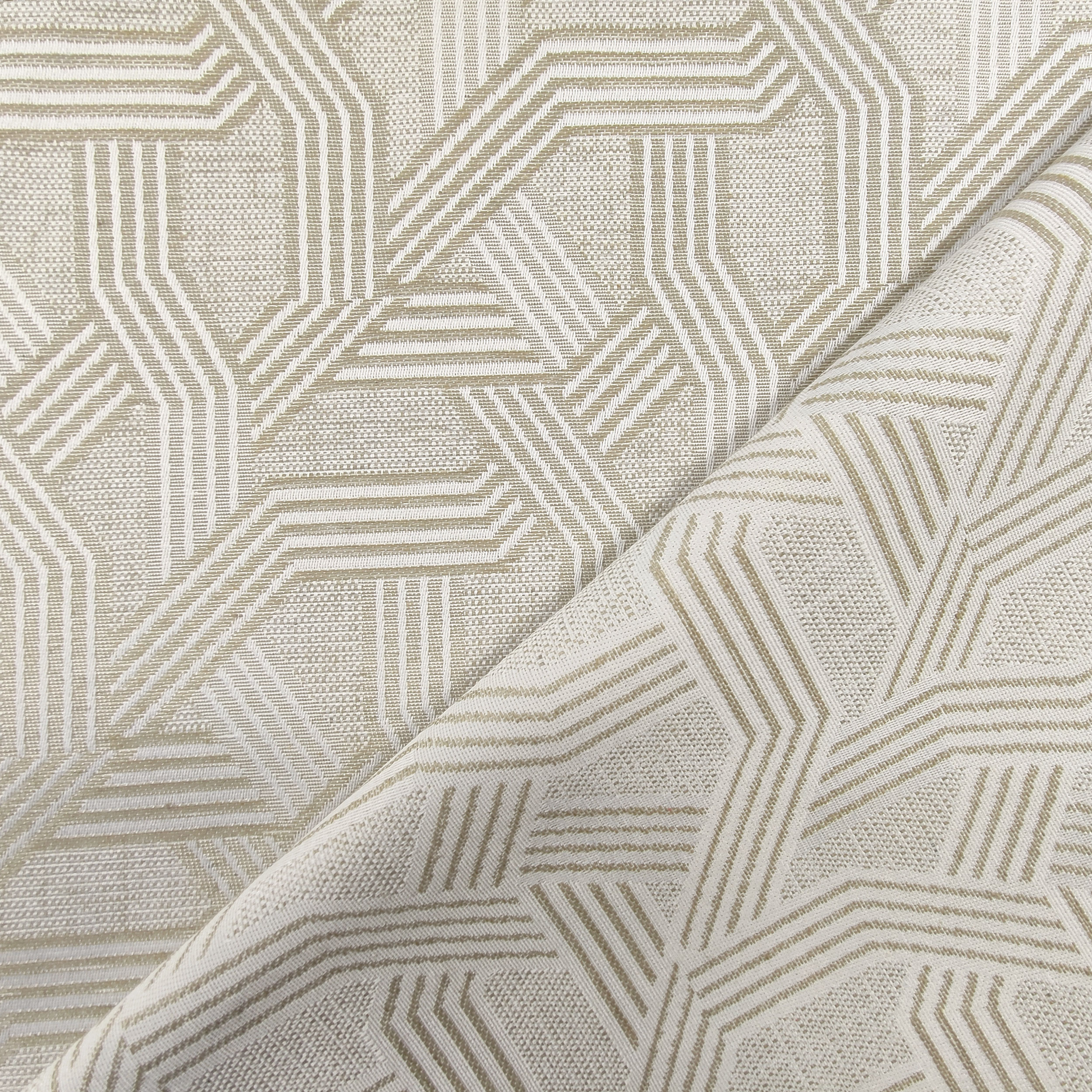 Tessuto Jacquard Geometria Toni Beige