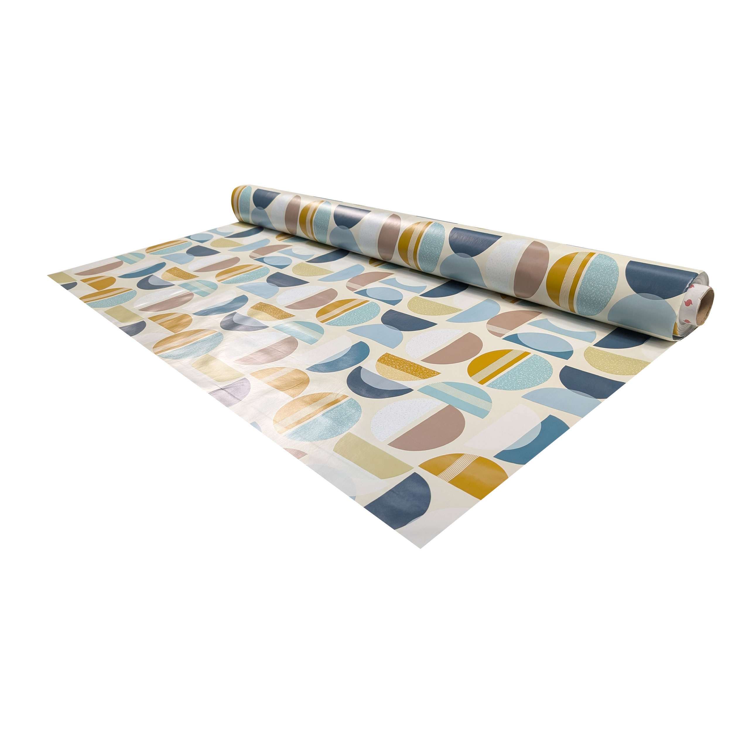 Tessuto per Tovaglia Plastificata Pop Art Blu Beige Image