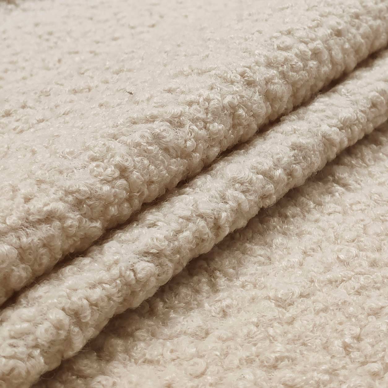 Tessuto Per Cappotto Astrakan Avorio