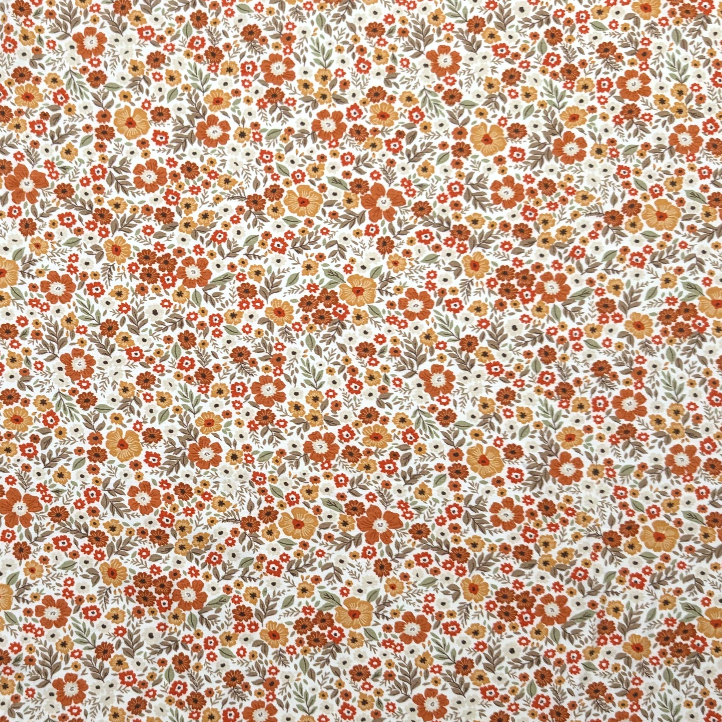 Jersey Cotone Fiori Arancioni Image