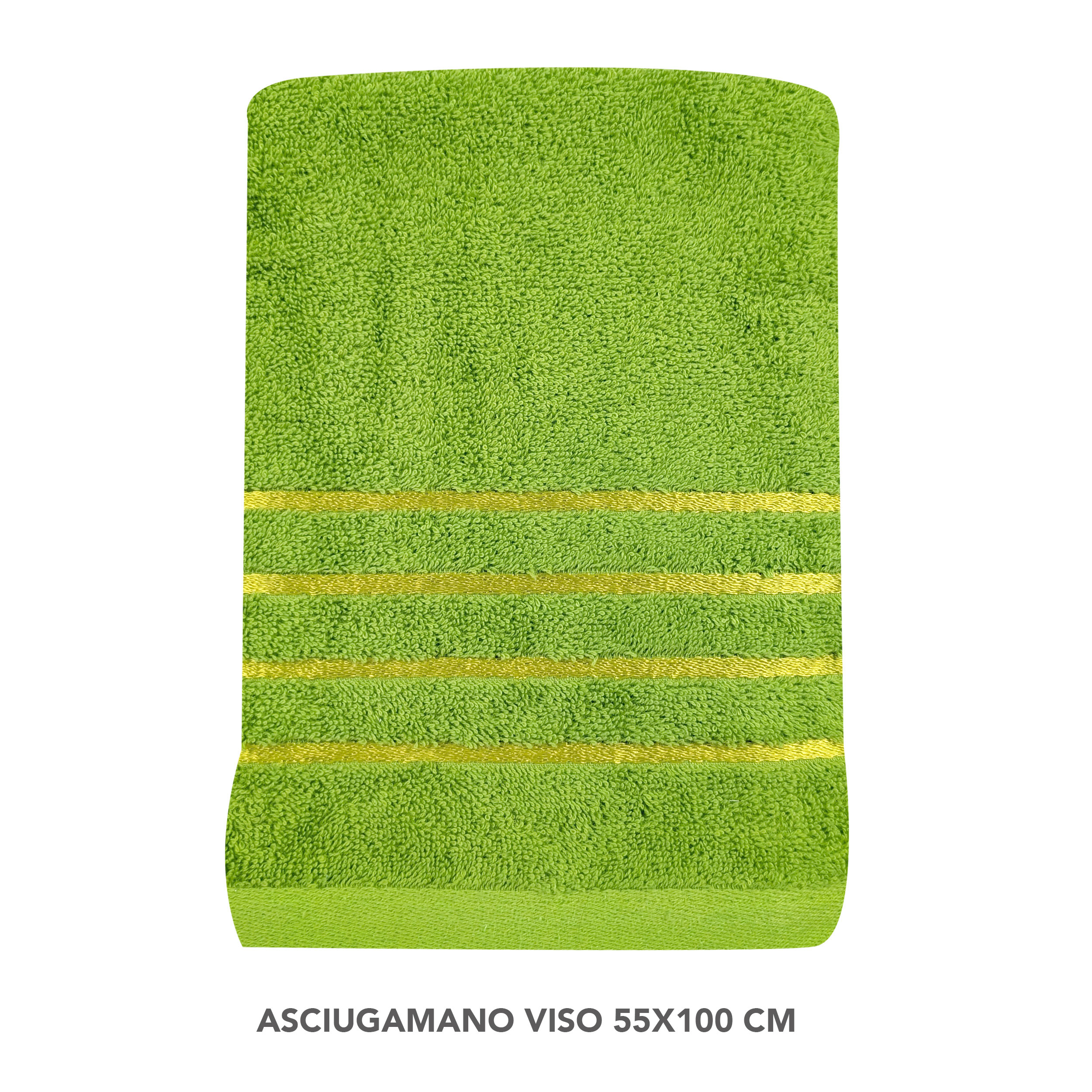 Set Asciugamani Bagno Viso e Ospite Verde Acido Image