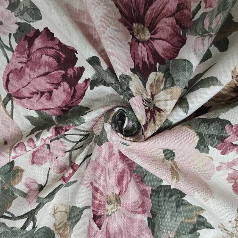Tessuto cotone arredo fiore grande rosa