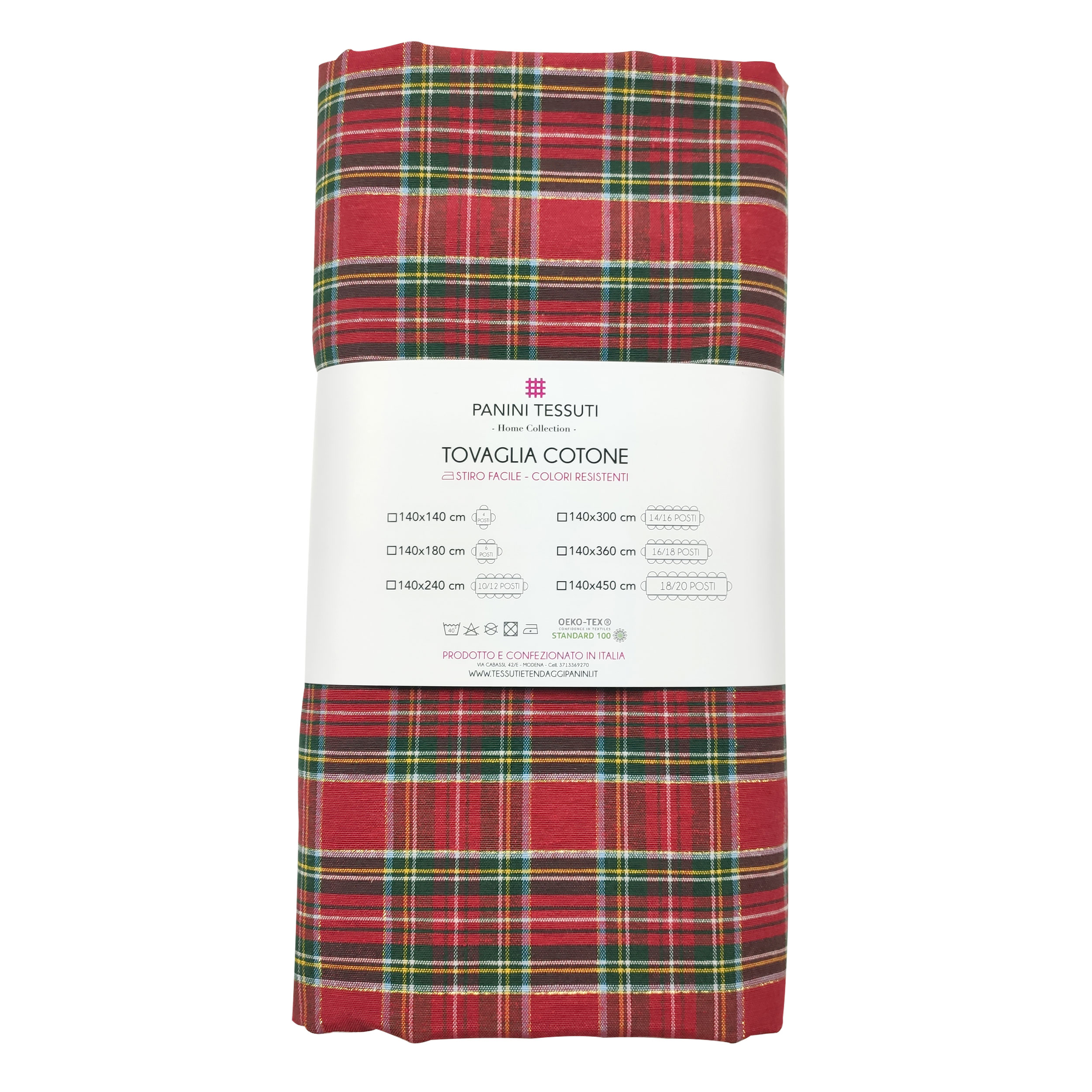 tovaglia confezionata tartan lurex