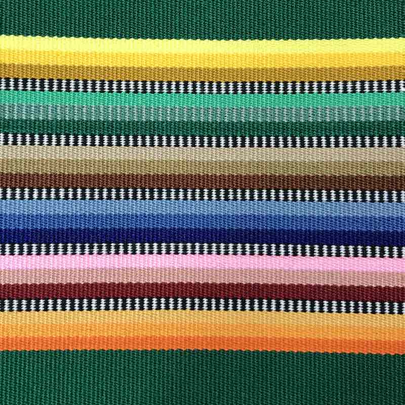 Carillo Tela Per Sdraio Al Metro - Tessuto Multirighe Verde - Larghezza 45 Cm - Composizione 65% Cotone 35% Poliestere - 2