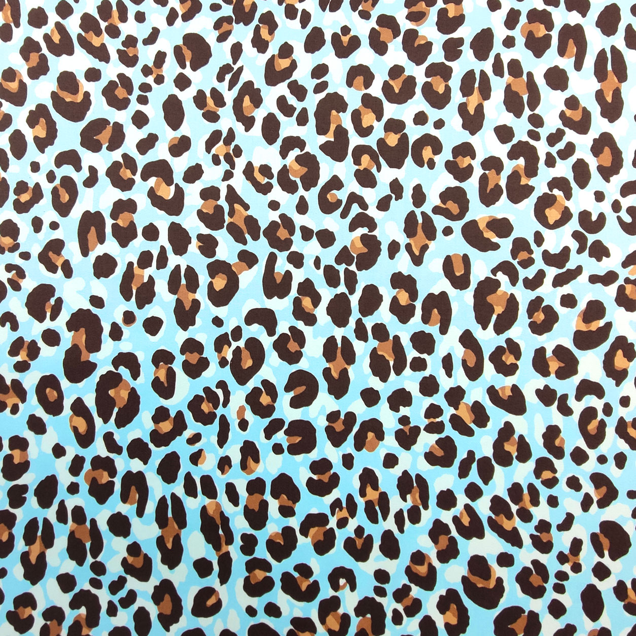 Rasatello di Cotone Leopardato Sfondo Azzurro