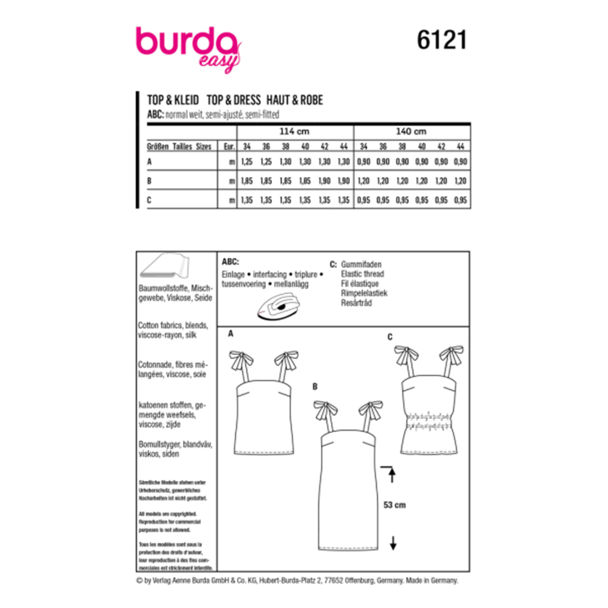 Cartamodello Burda Super Easy Top e Vestiti  Image