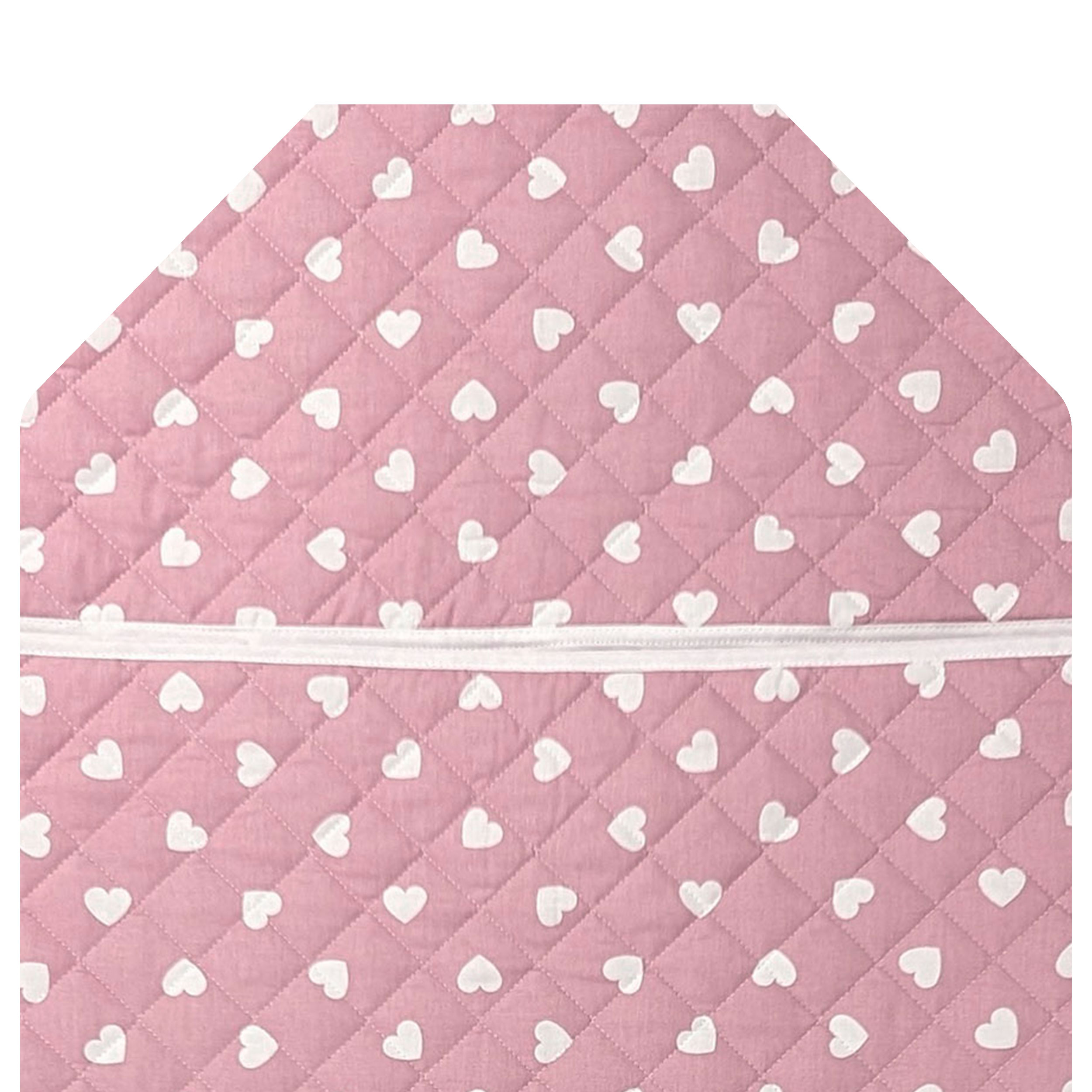 Sacco Nanna Sagomato per Brandine Cuori Bianchi con Sfondo Rosa Antico Image