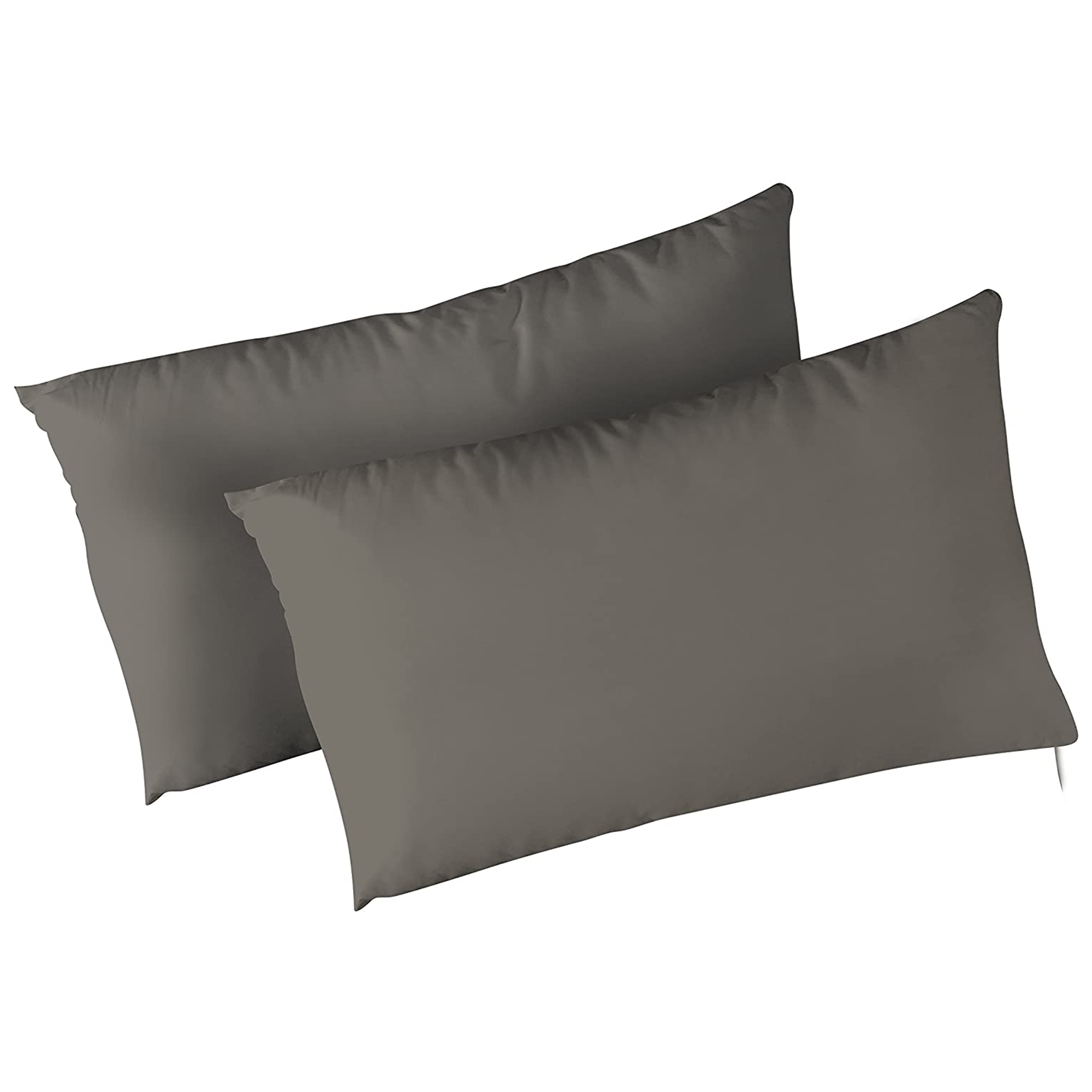 Coppia di Federe Tinta Unita Grigio Scuro