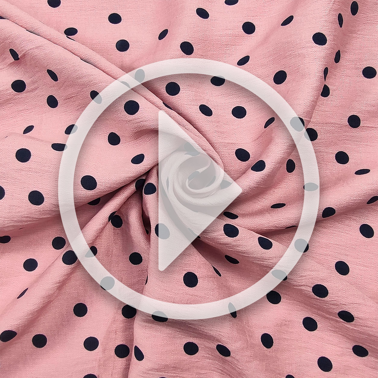 Tessuto Crêpe Viscosa Rosa con Pois Image