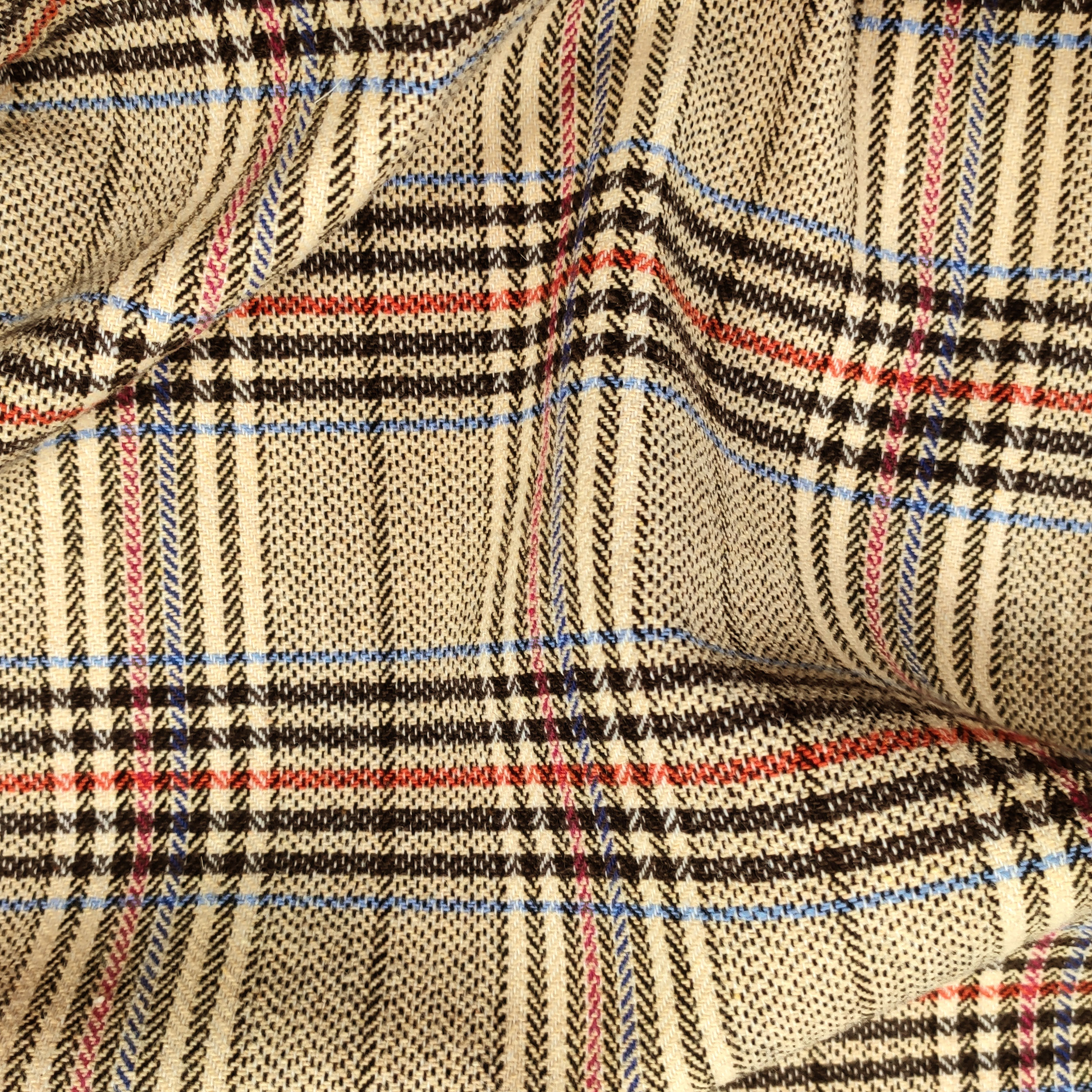 Tartan Misto Cotone Quadri Beige